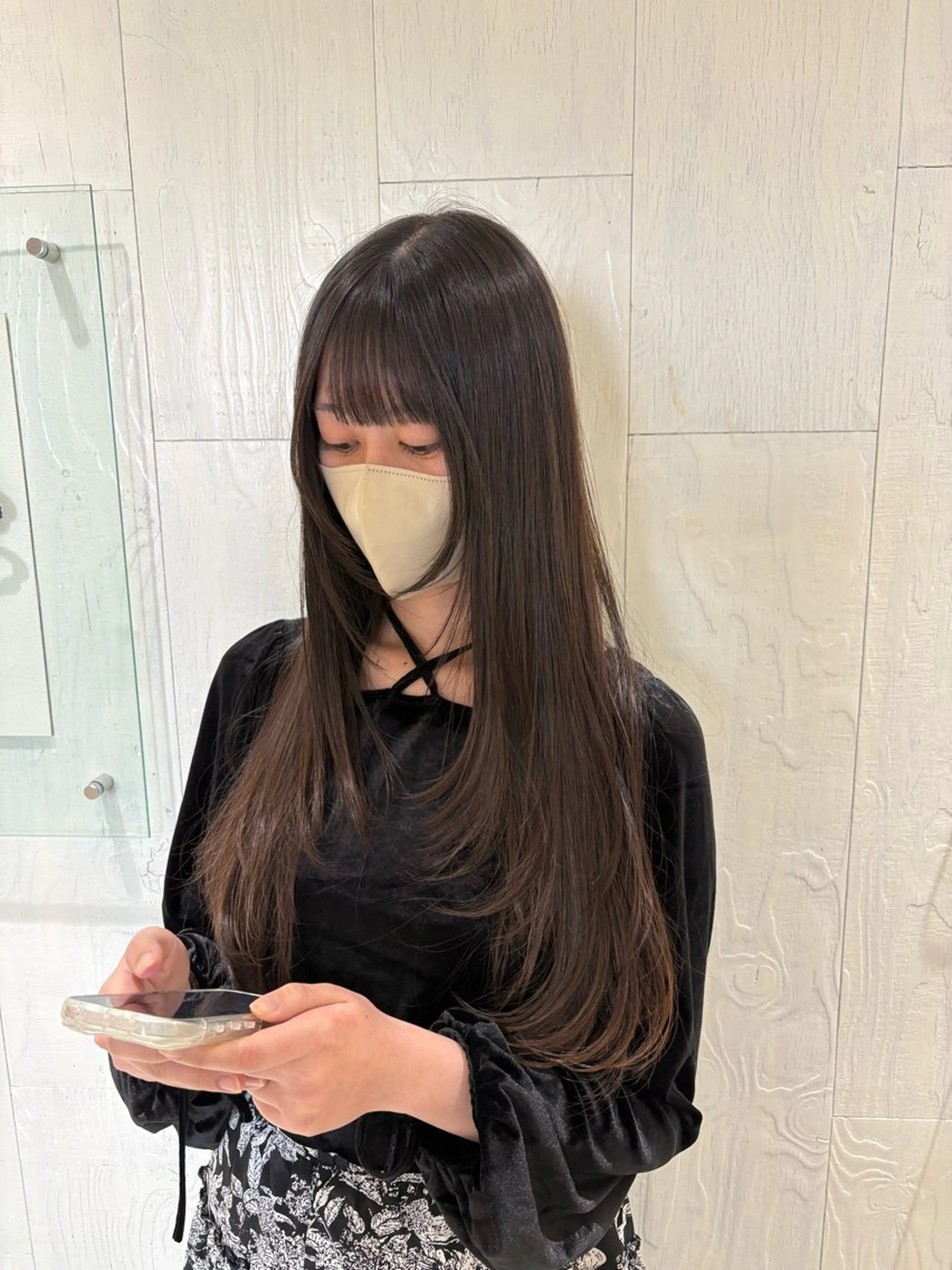 ロング ロングレイヤー レイヤーカット ロング ブリーチなしWカラー レイヤー/Rickyのヘアスタイル