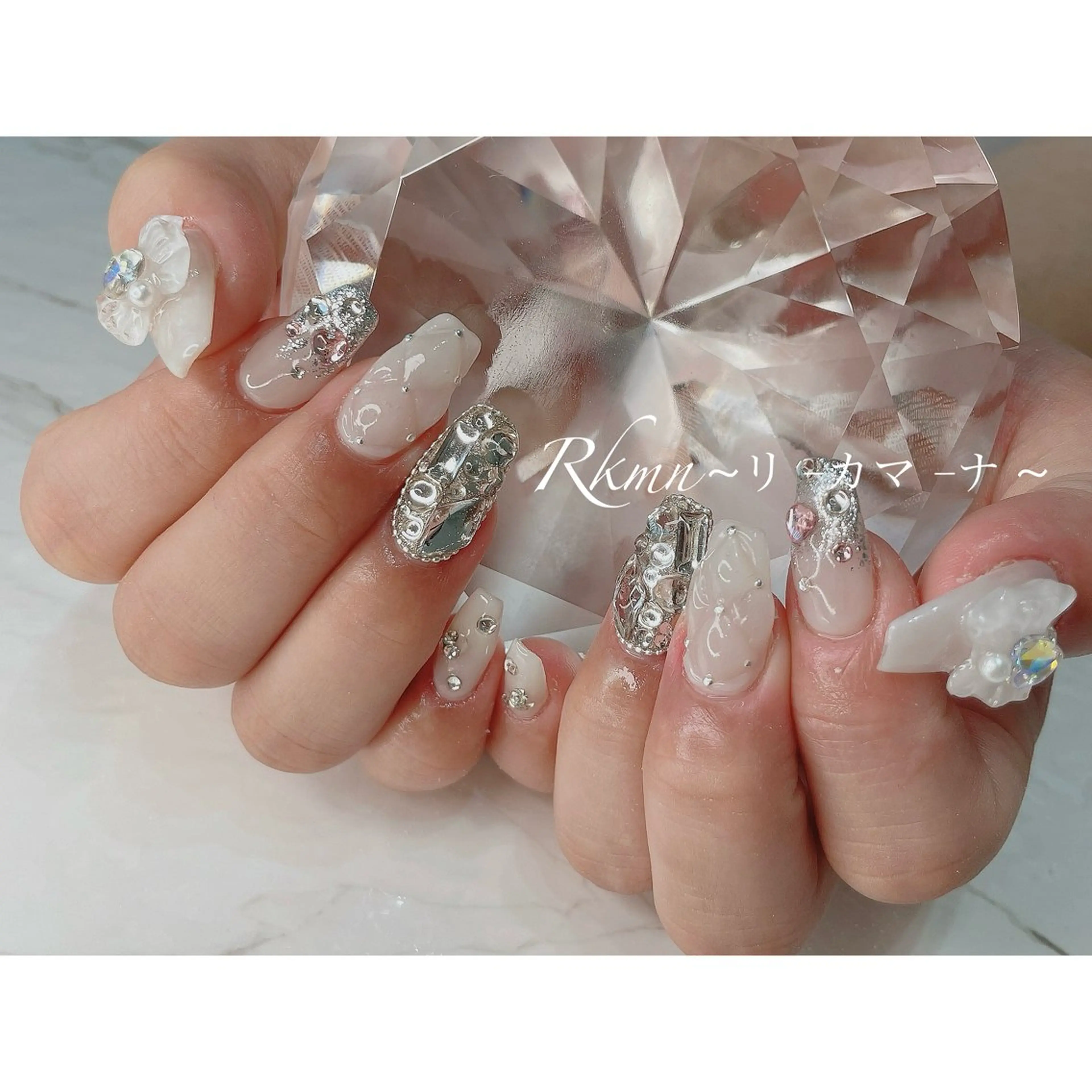 ネイル アートネイル リボン 春ネイル ワンホンネイル ハンドネイル フットネイル ハンドケア Rkmn ~リ-カマ-ナ~のネイルデザイン