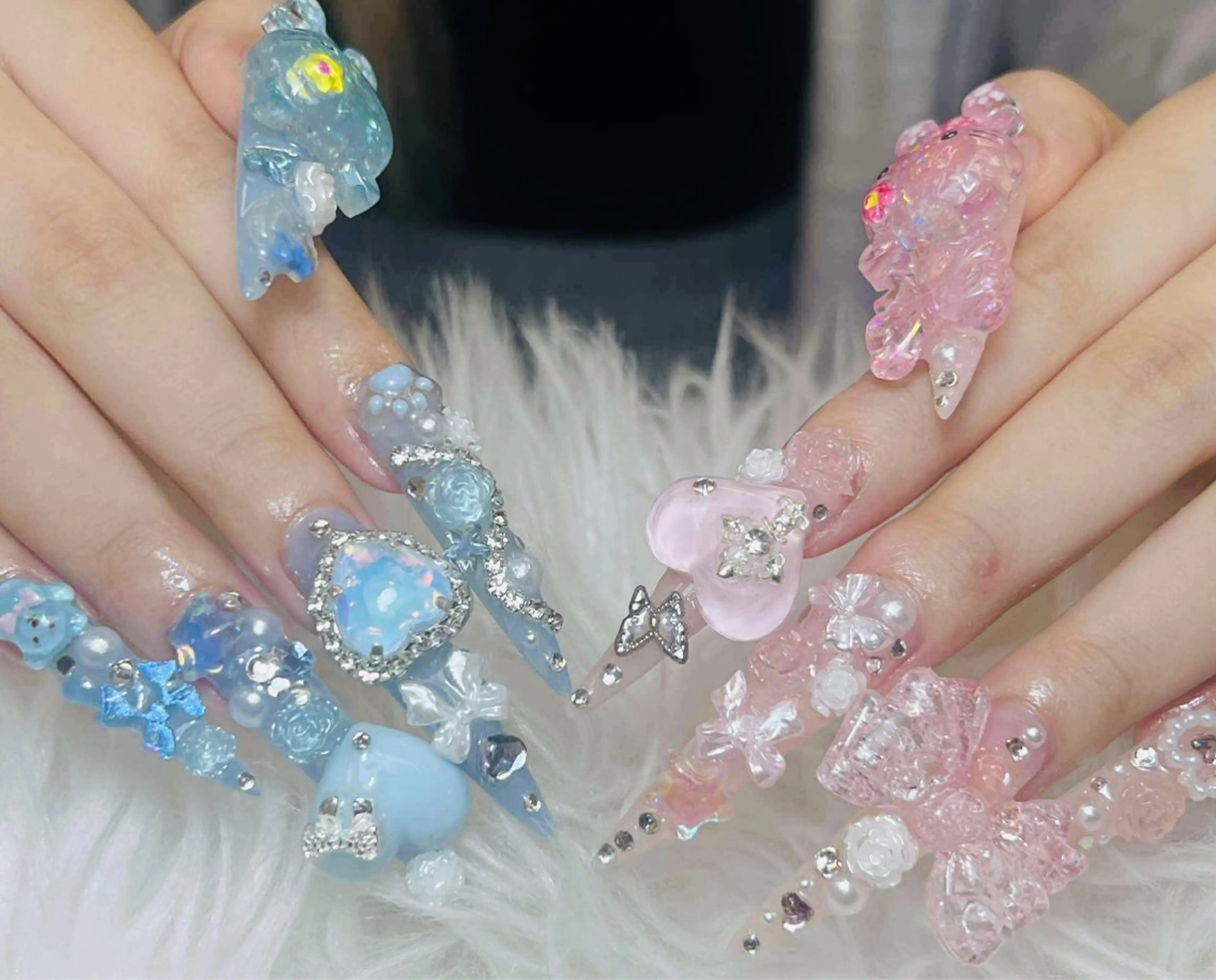 ネイル チークネイル 長さ出し フットネイル マグネットネイル 持ち込み ハンドネイル ANH NAIL ゴテゴテ専門店💎のネイルデザイン