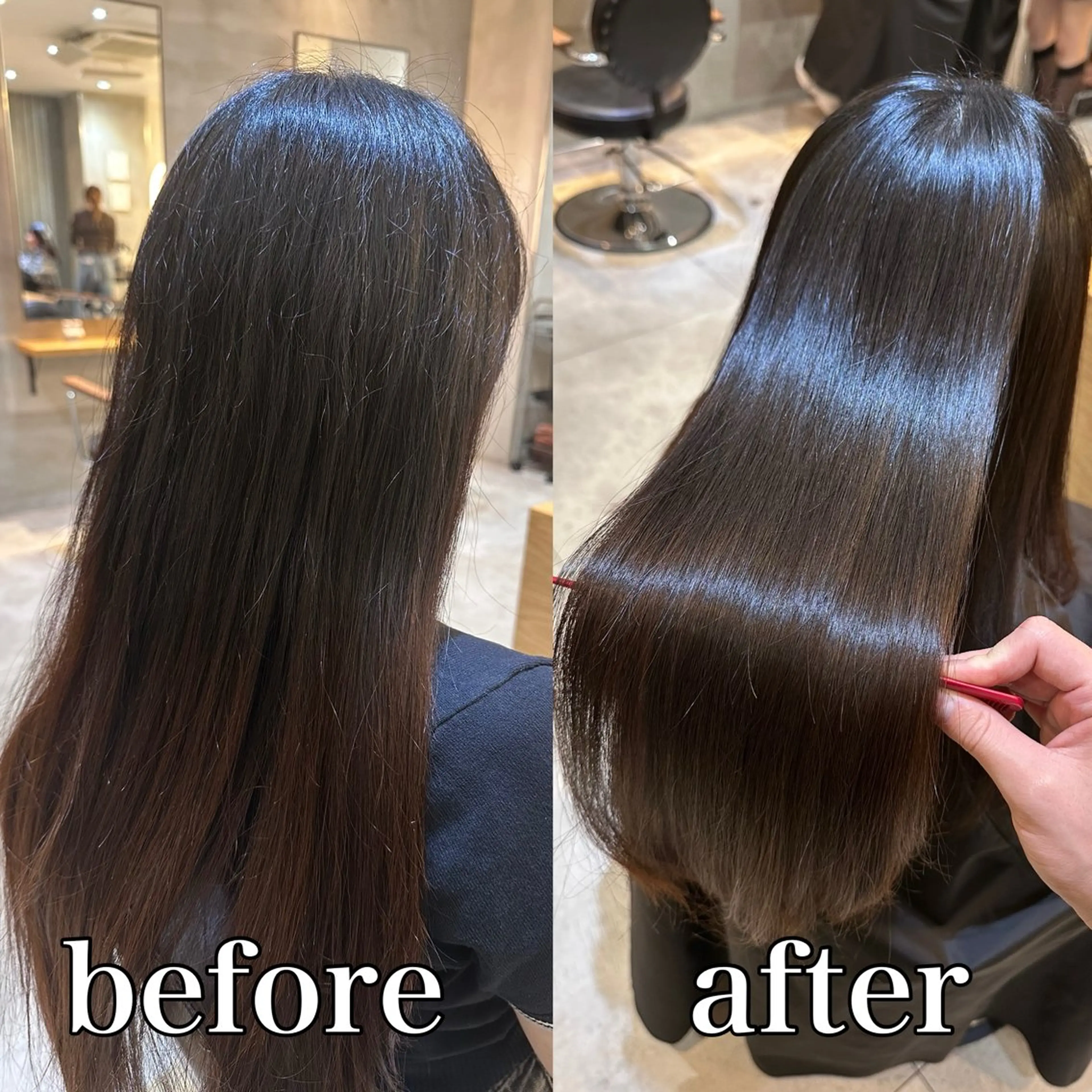 ロング 縮毛矯正 カット 縮毛矯正 美髪矯正💎副店長 💎ミツキのヘアスタイル