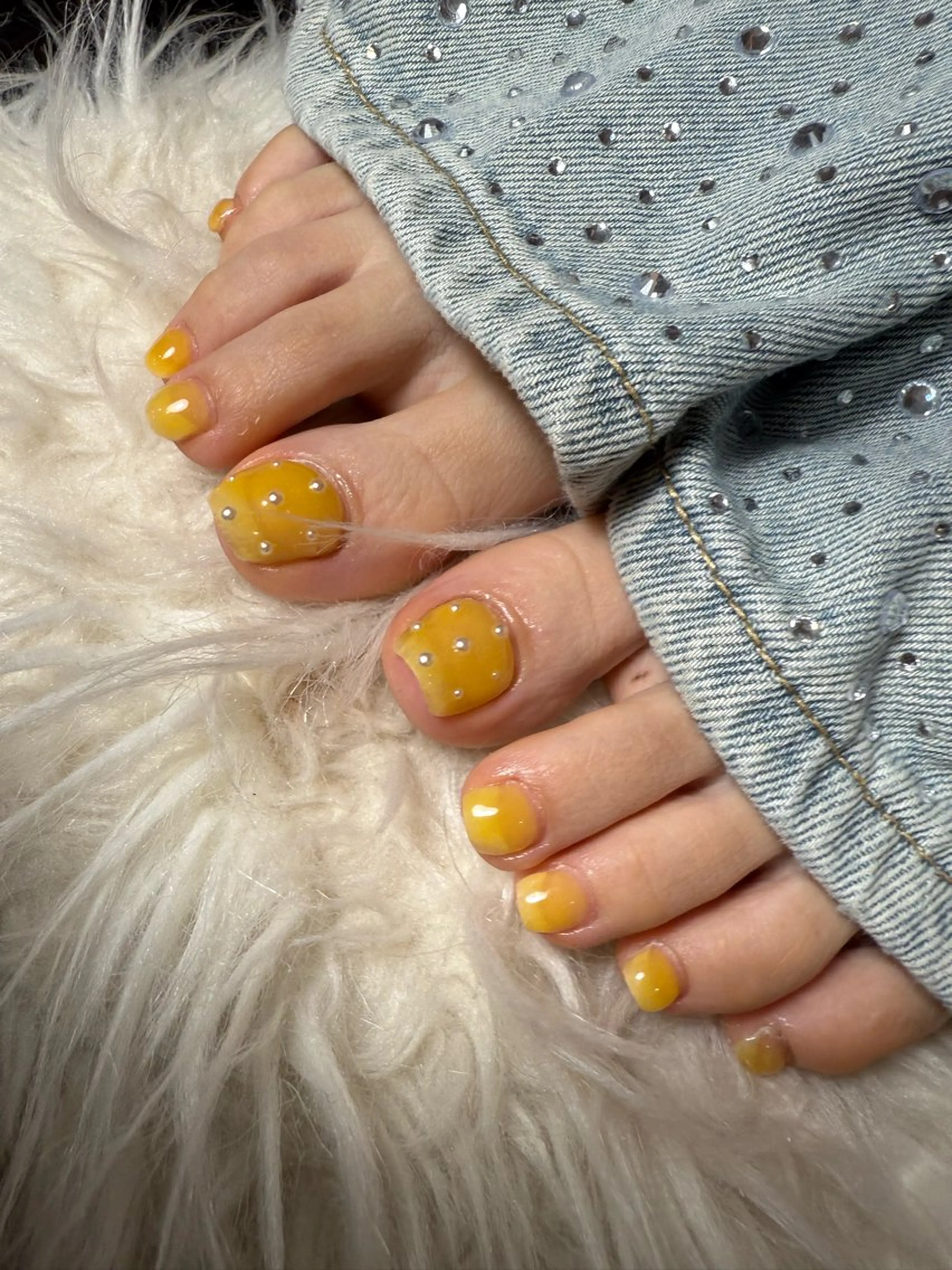 ネイル 黄色 フットネイル nail Haruのネイルデザイン