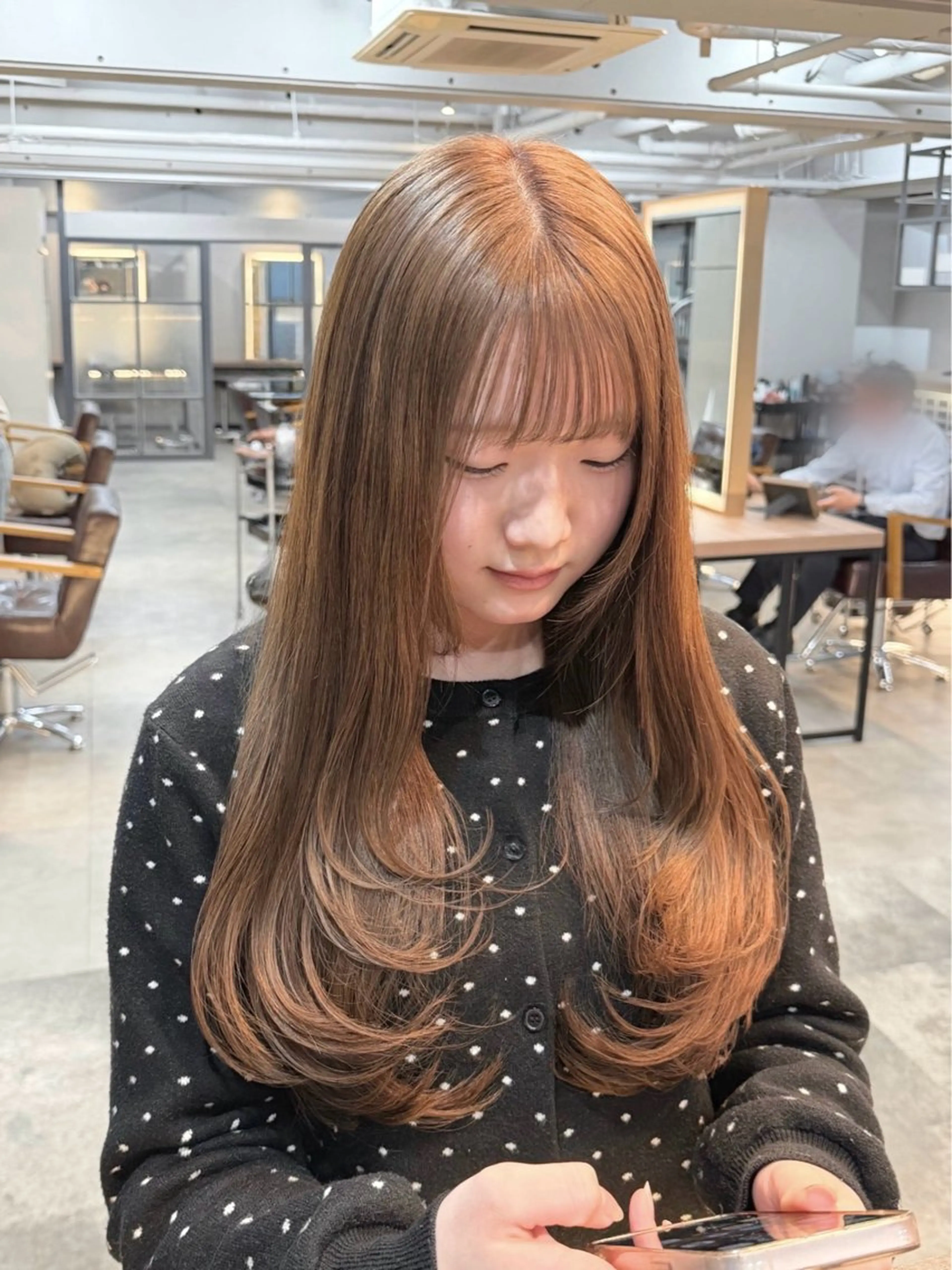 ロング カラー ベージュカラー ブリーチ ラテベージュ レイヤーカット カット ヘアカラー 髪質改善/レイヤー/ 🐣kokoro🌸のヘアスタイル