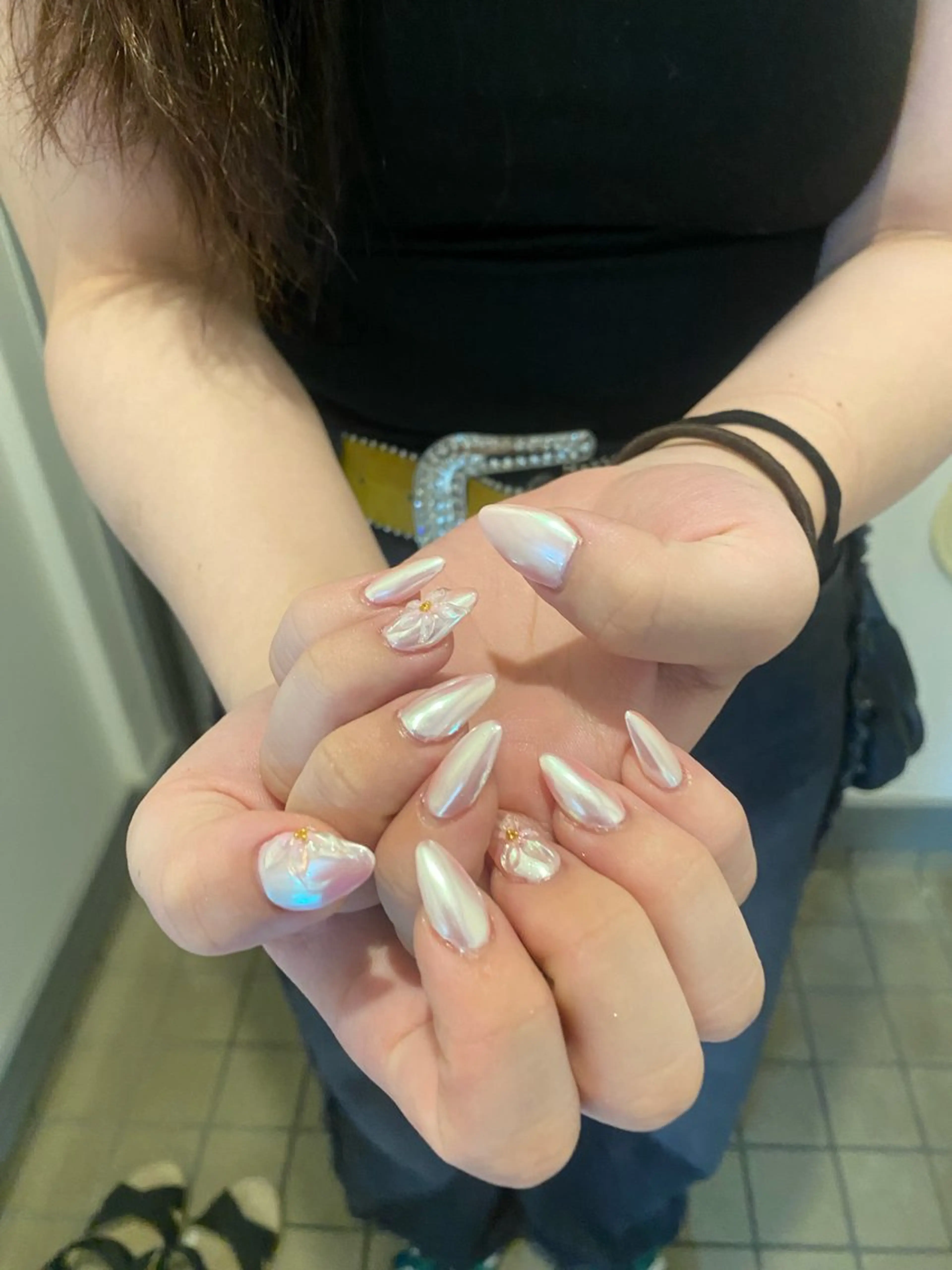 ネイル フラワーネイル ミラーネイル KAONAIL 入間店【rio】のネイルデザイン