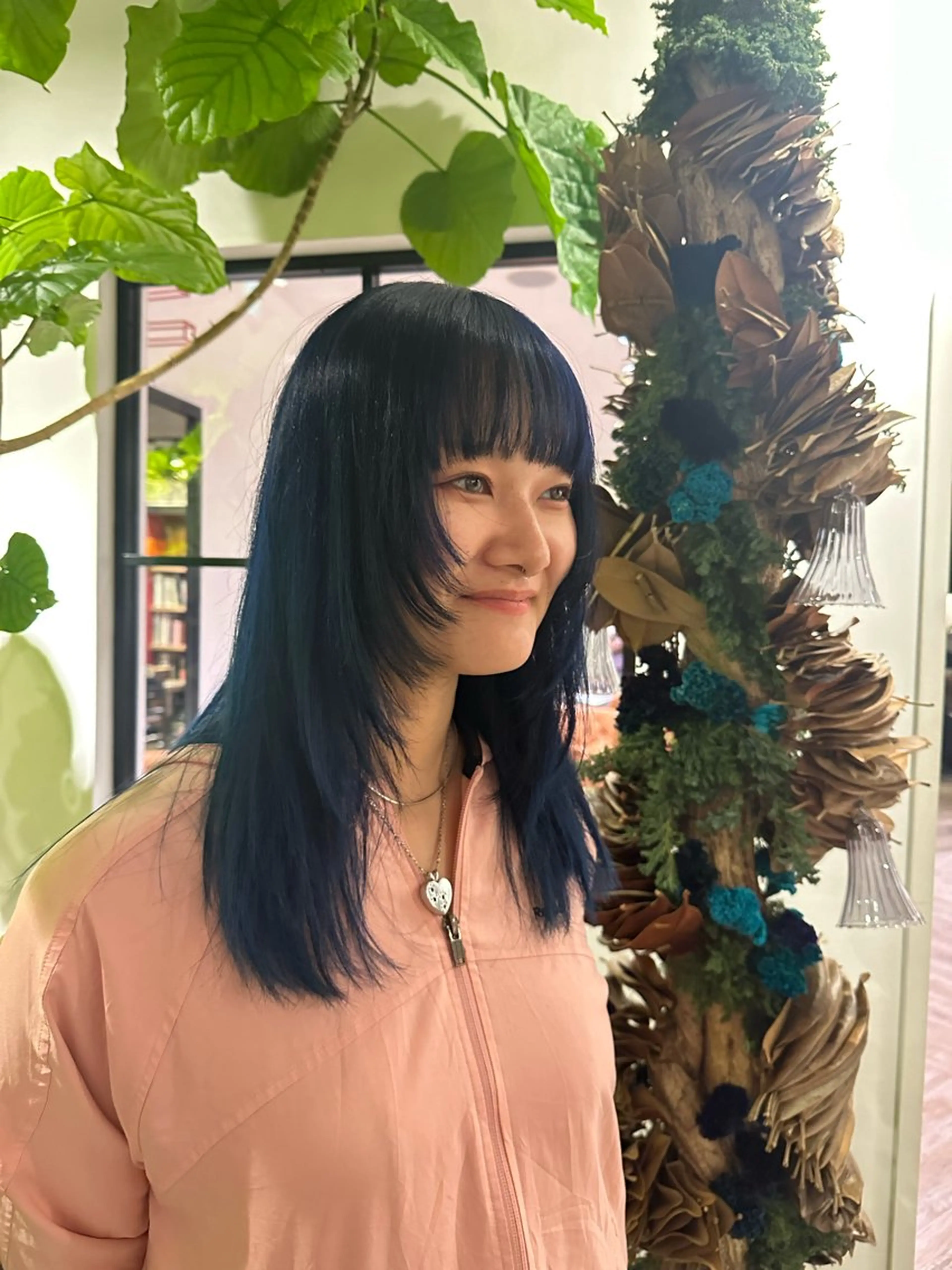 ミディアム カット ヘアカラー なかの りなのヘアスタイル