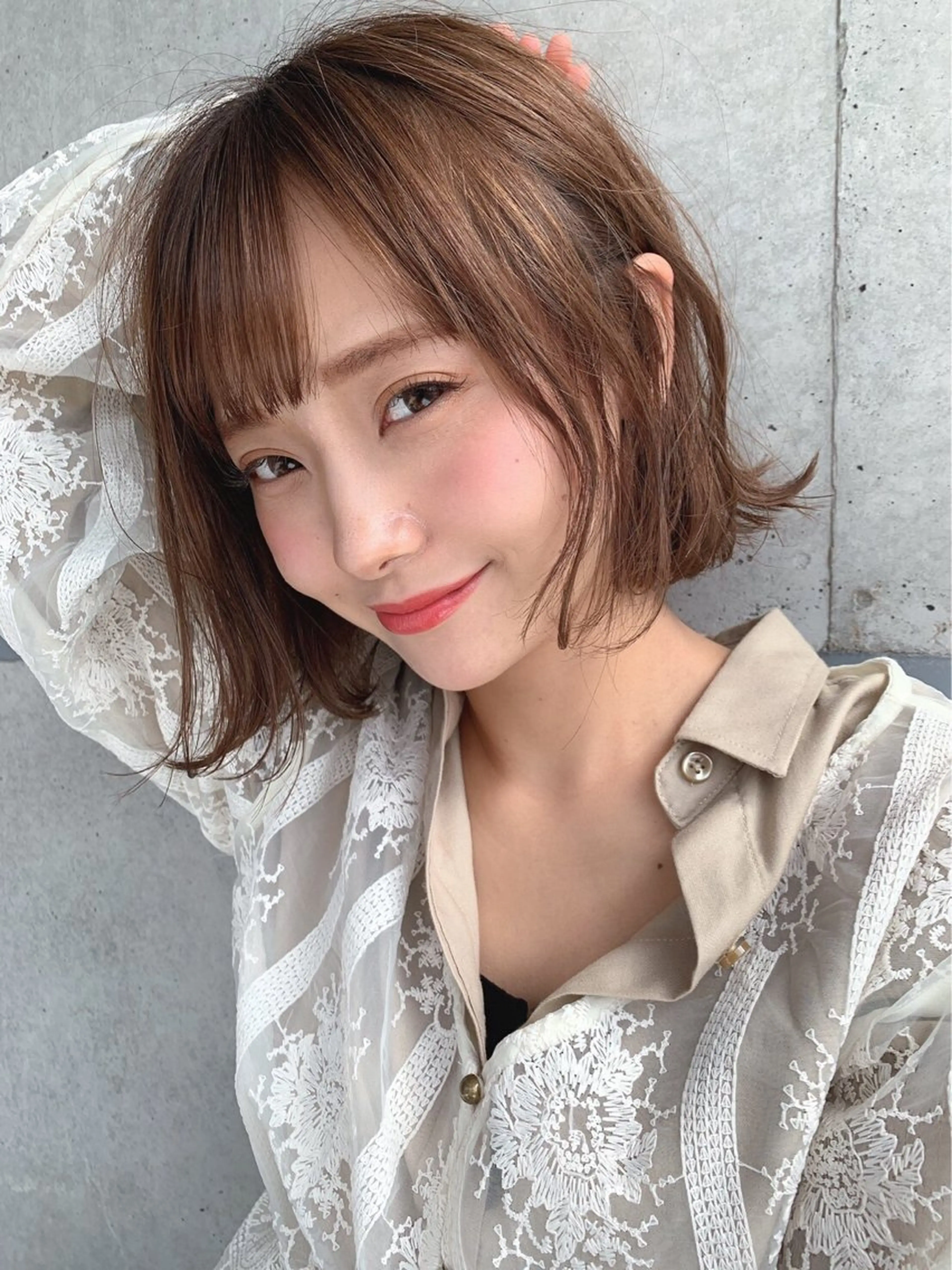 ミディアム カラー ヘアアレンジ カット トリートメント ヘッドスパ ヘアセット 🤍CANDY横浜 【公式】🤍のヘアスタイル