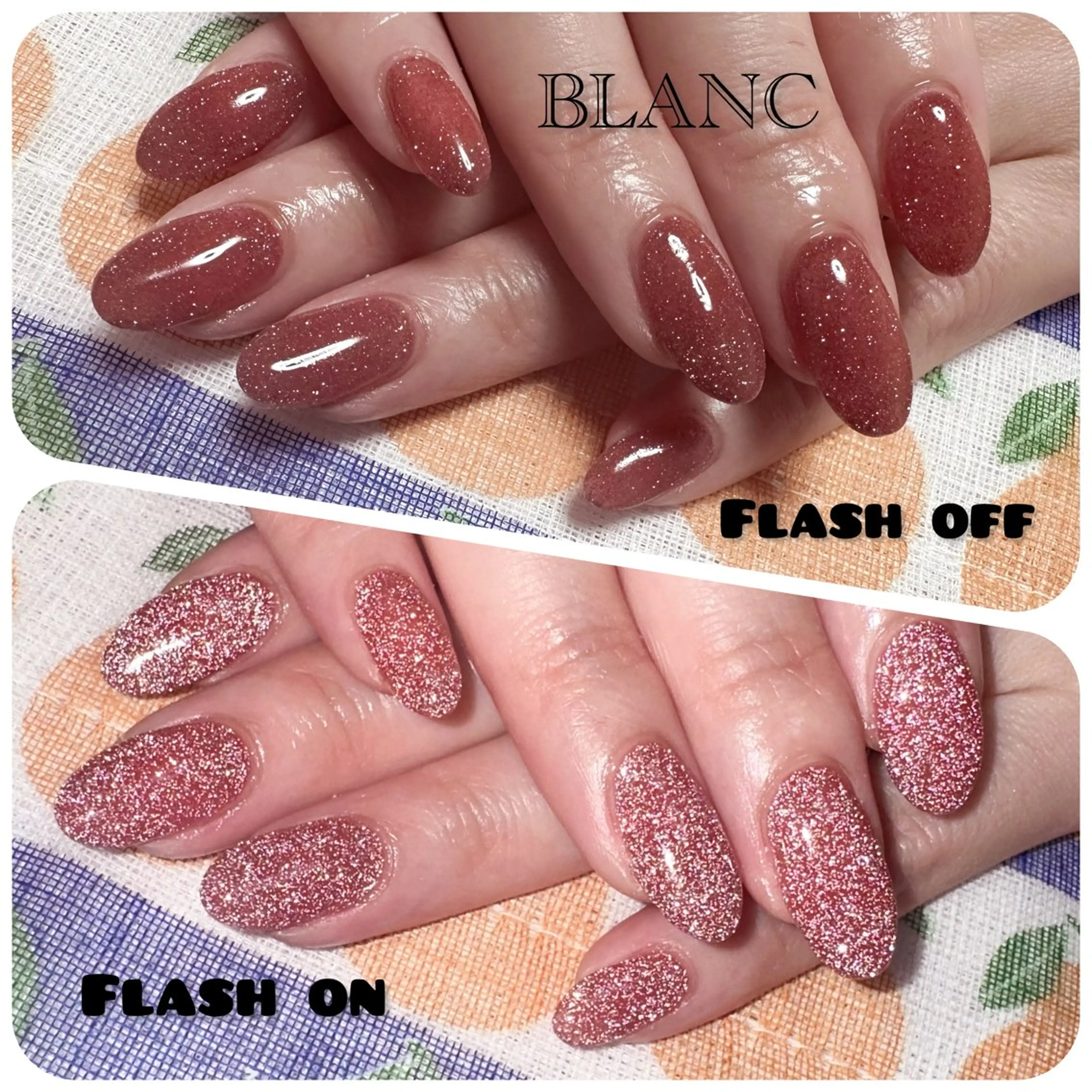 ネイル アートネイル 長さ出し フラッシュネイル ジェルネイル グラデーション ハンドネイル BLANC （ブラン）のネイルデザイン