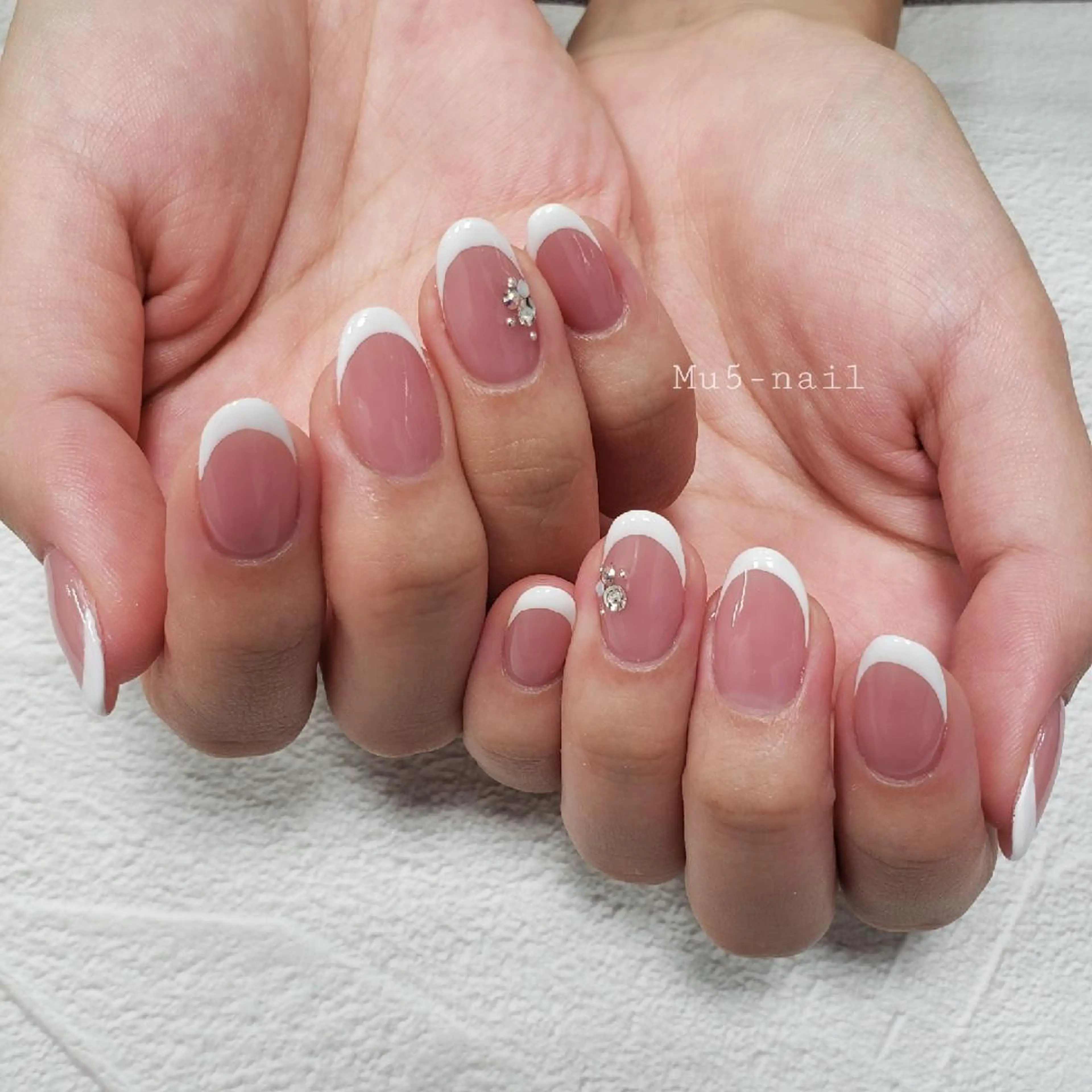 ネイル フレンチネイル ホワイト MU5-nail 金山ネイルサロンのネイルデザイン