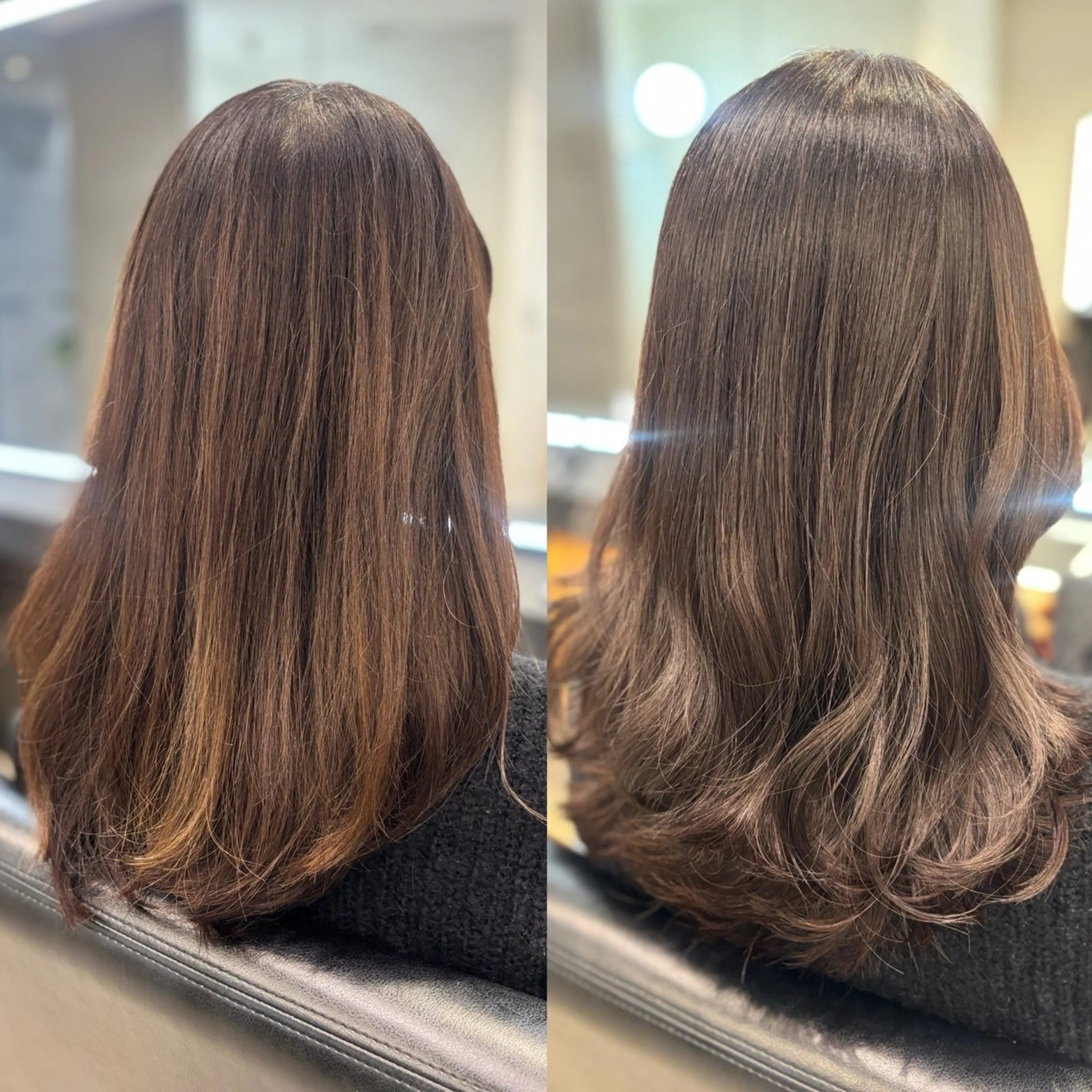 セミロング カラー ベージュカラー 透明感カラー ラベンダーカラー ラベンダーベージュ ヘアカラー トリートメント RABU /髪質改善 伏見/ヘアケアサロンのヘアスタイル