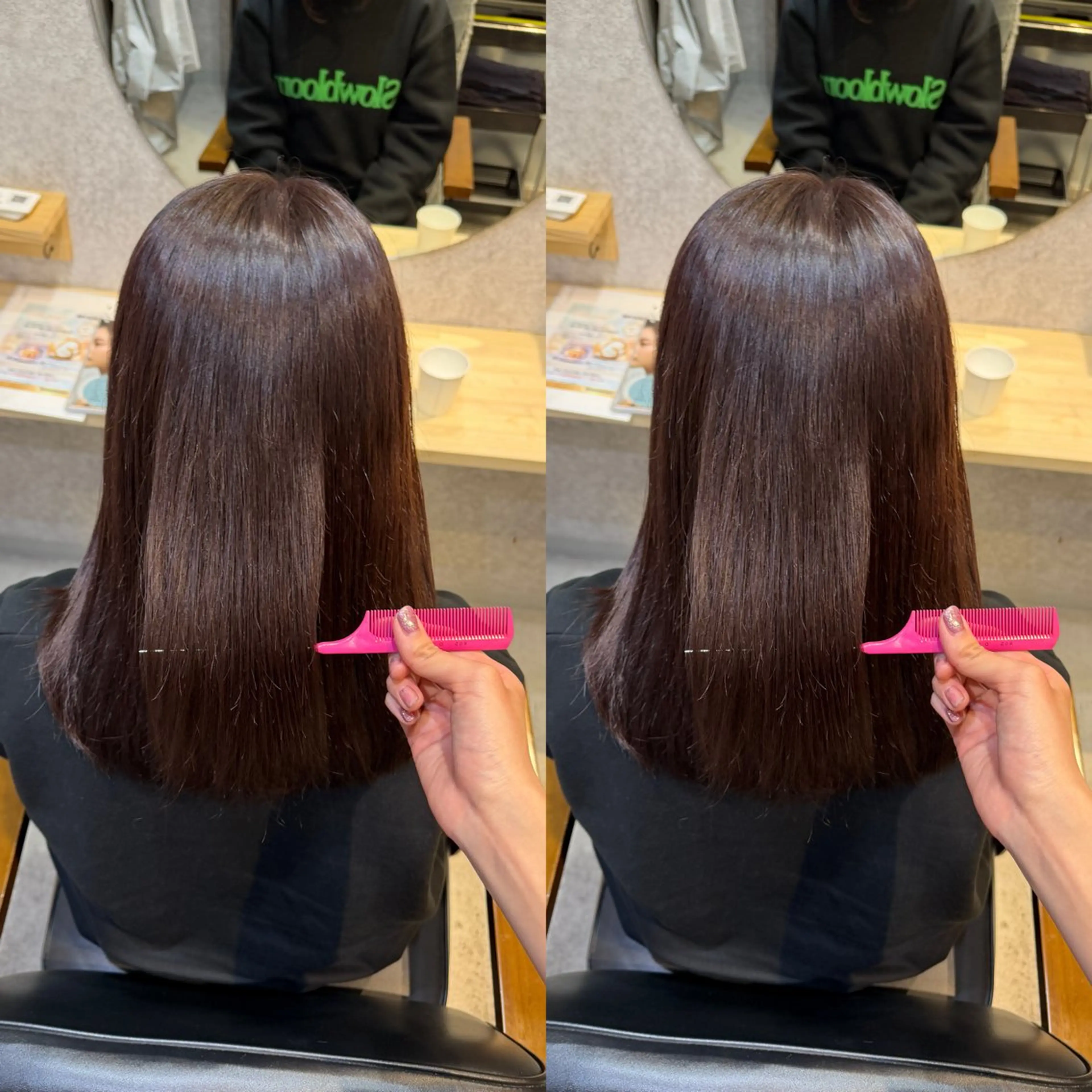 ミディアム ヘアカラー トリートメント ほの かのヘアスタイル