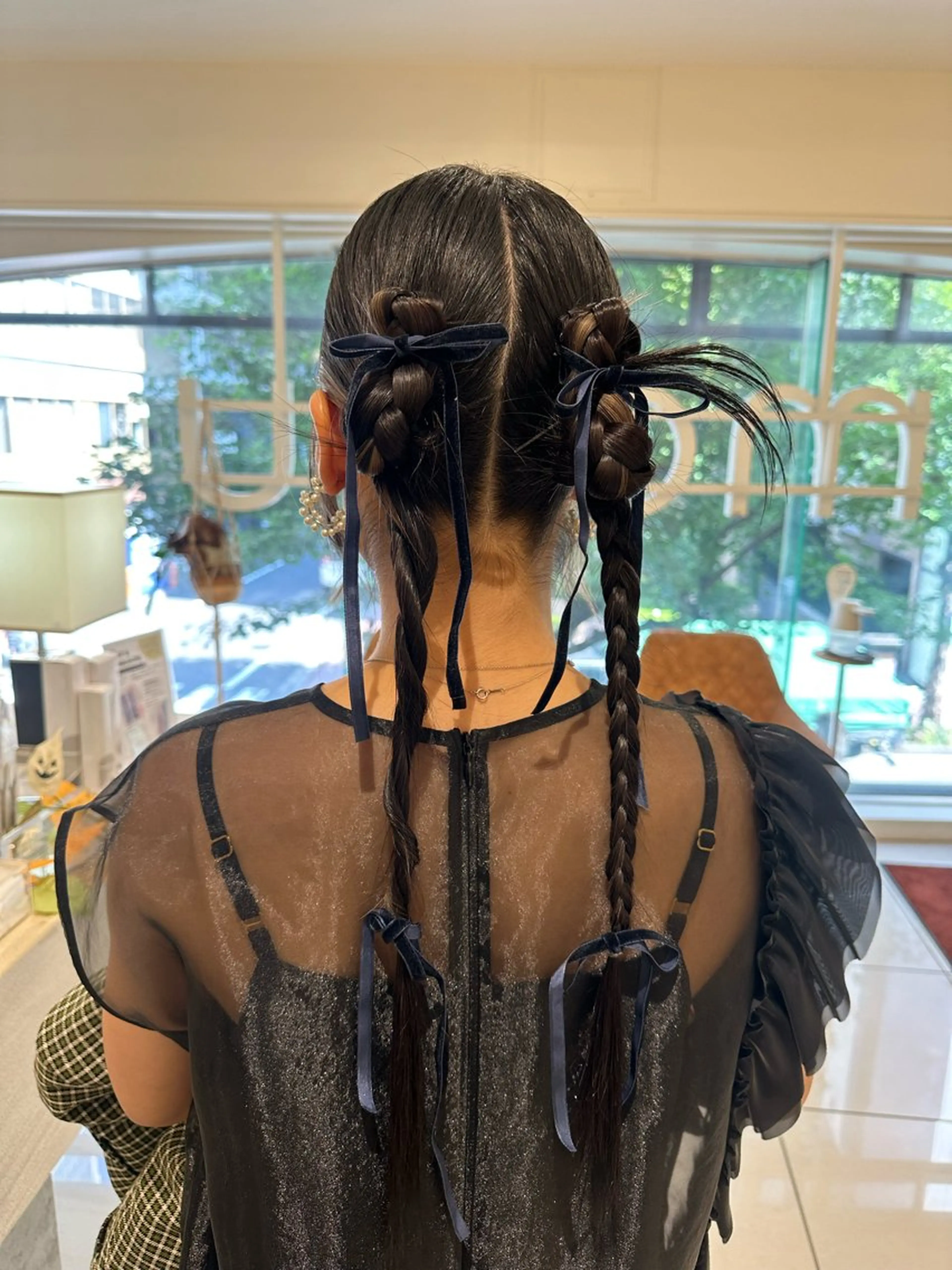 ロング カラー ヘアアレンジ タイトボブ個性派カラ ーAKANEのヘアスタイル