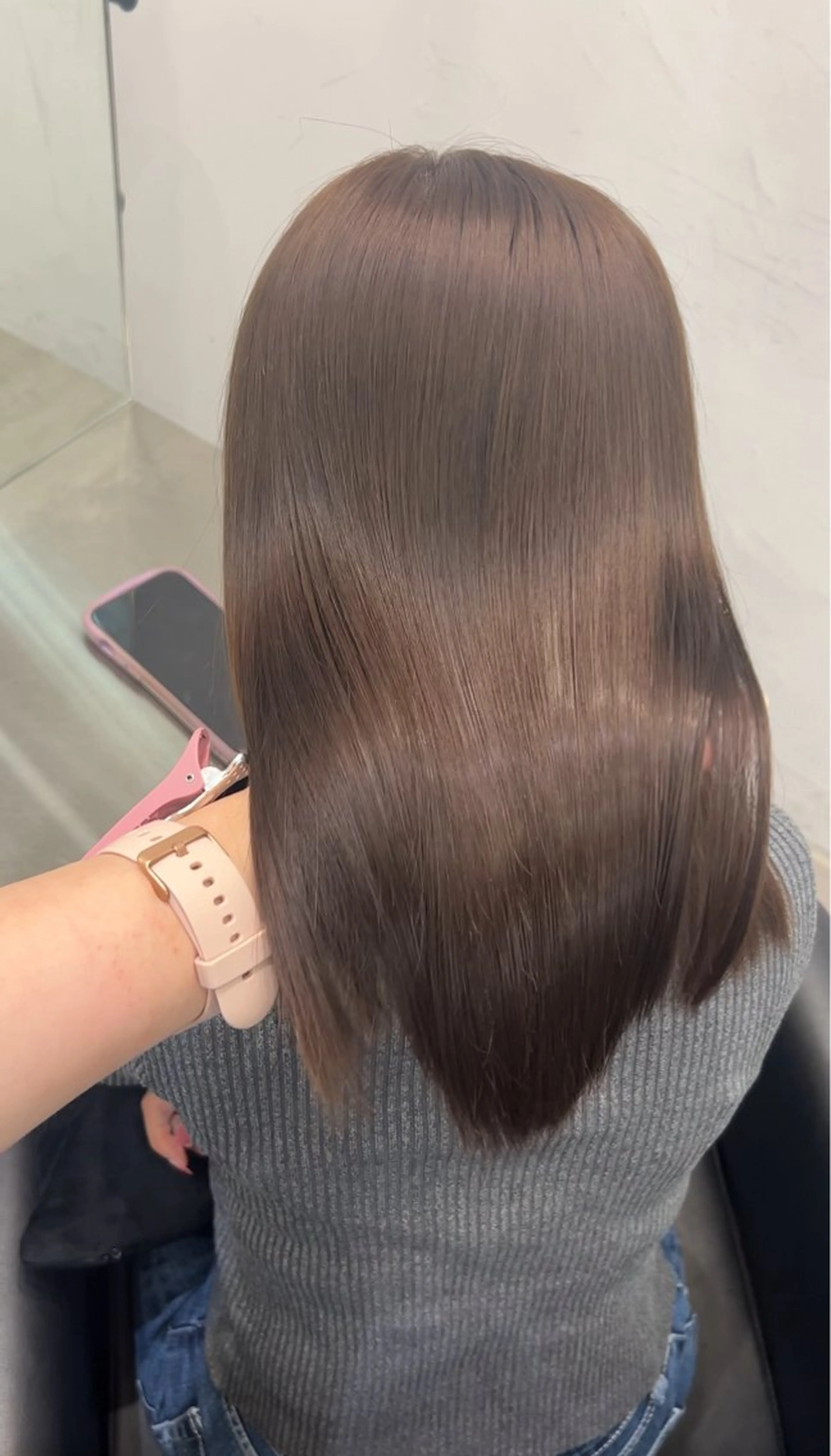 ミディアム カラー パーマ ベージュカラー ショコラベージュ 縮毛矯正 Core　山下 このはのヘアスタイル