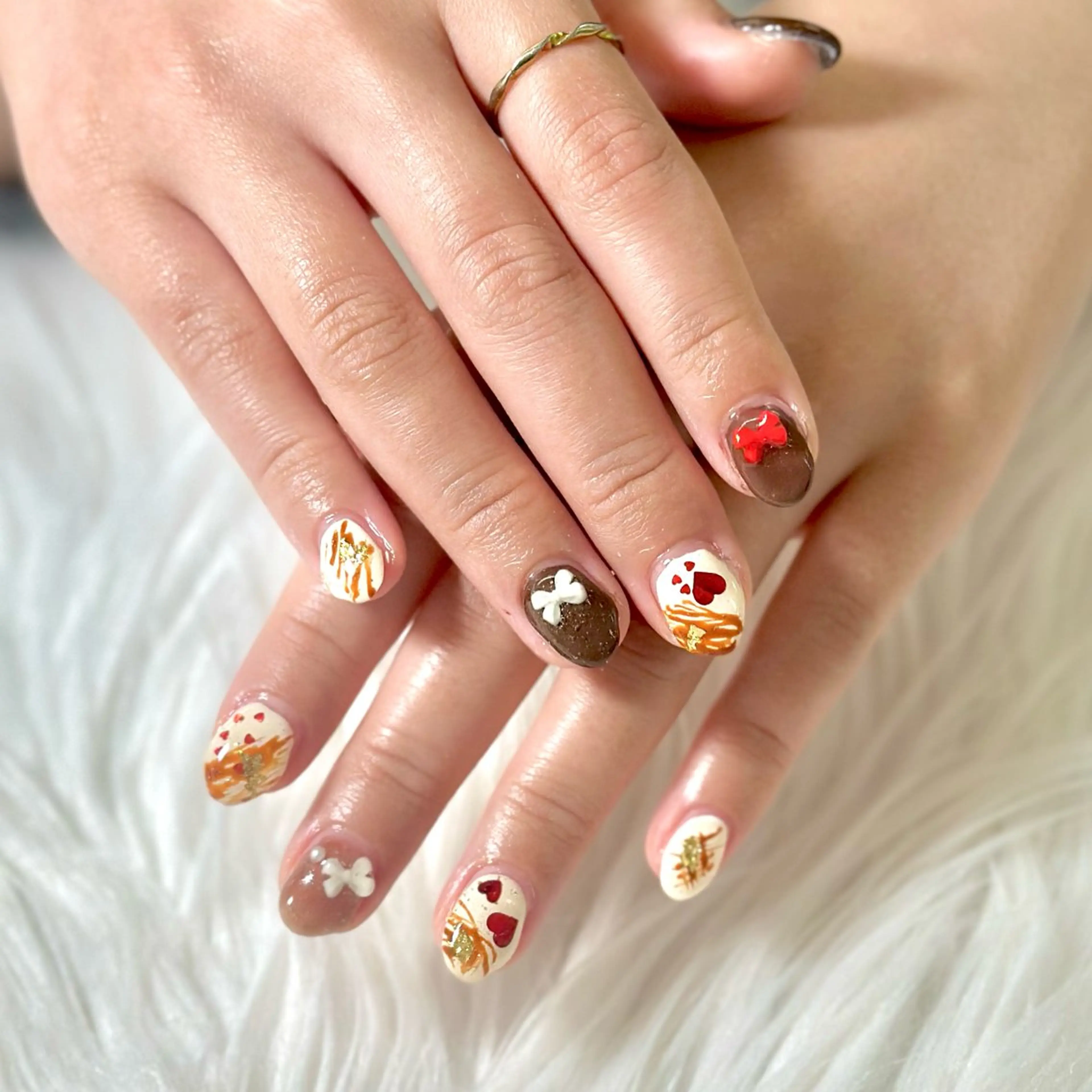 ネイル バレンタイン ハンドネイル Heartnail Hino Reinaのネイルデザイン