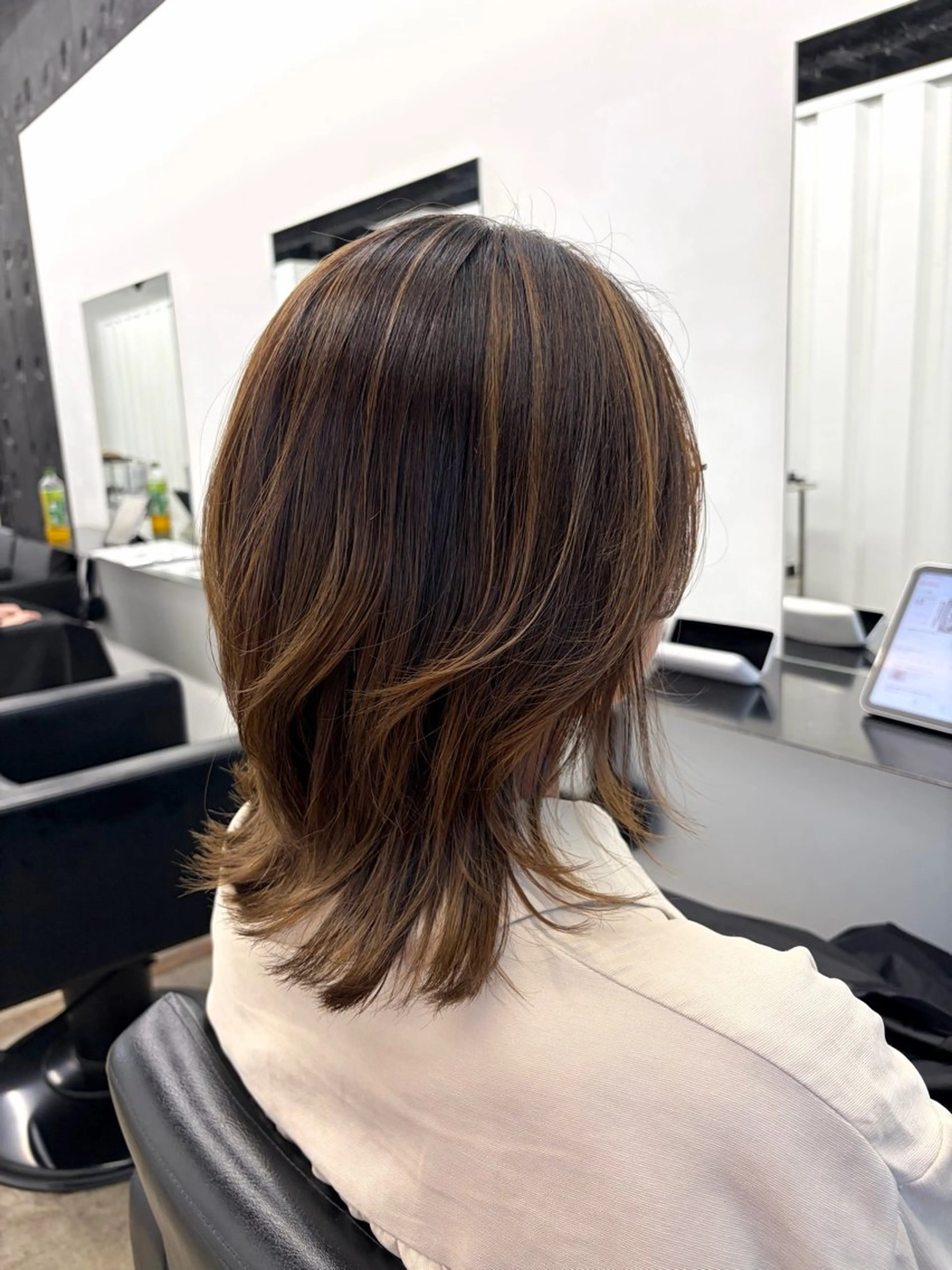 ミディアム カラー ハイライトカラー ハイライト ryuei /原宿のヘアスタイル