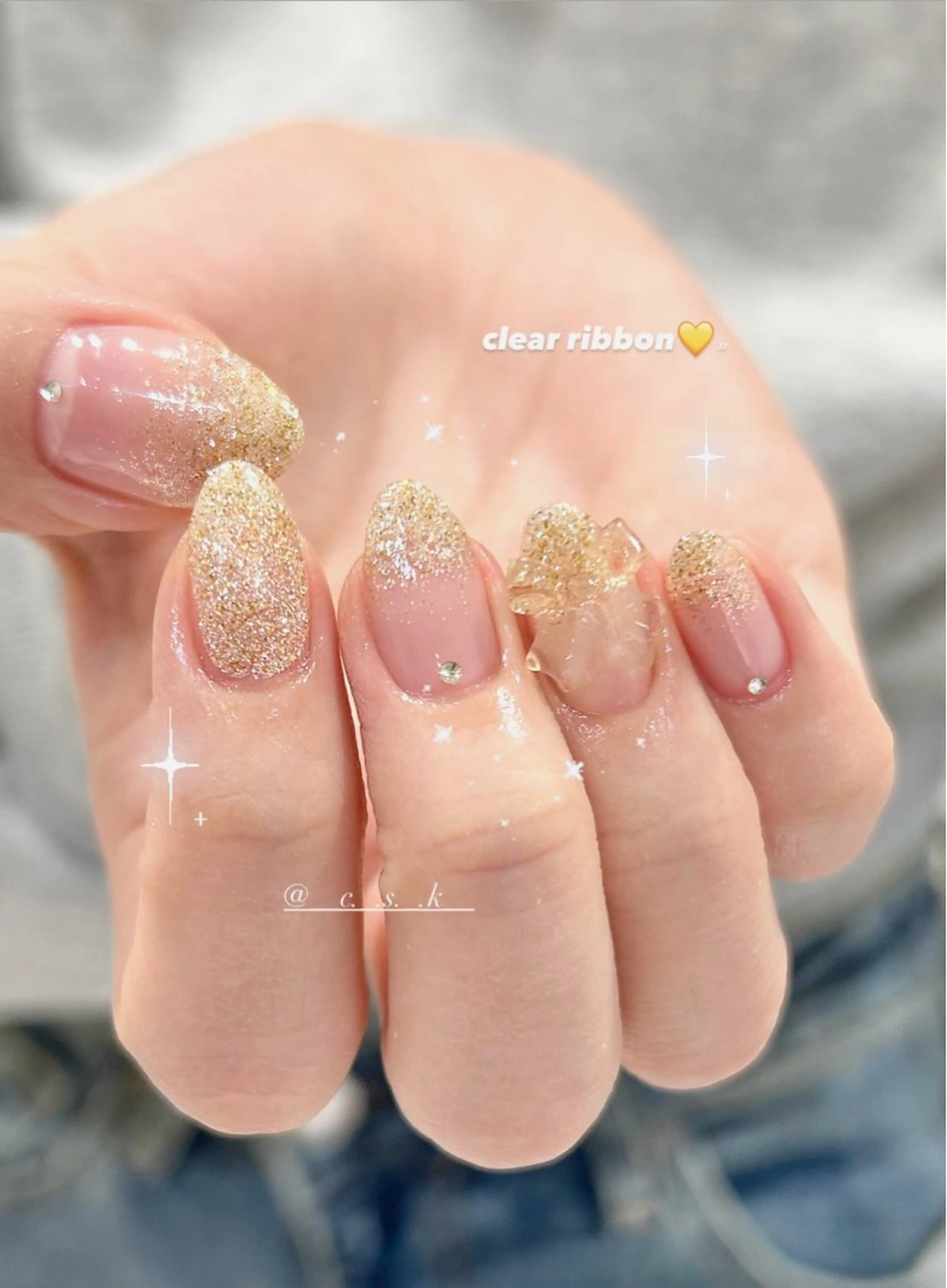 ネイル ハンドネイル 🎀チーク/ちゅるん 🫧chisa🎀のネイルデザイン