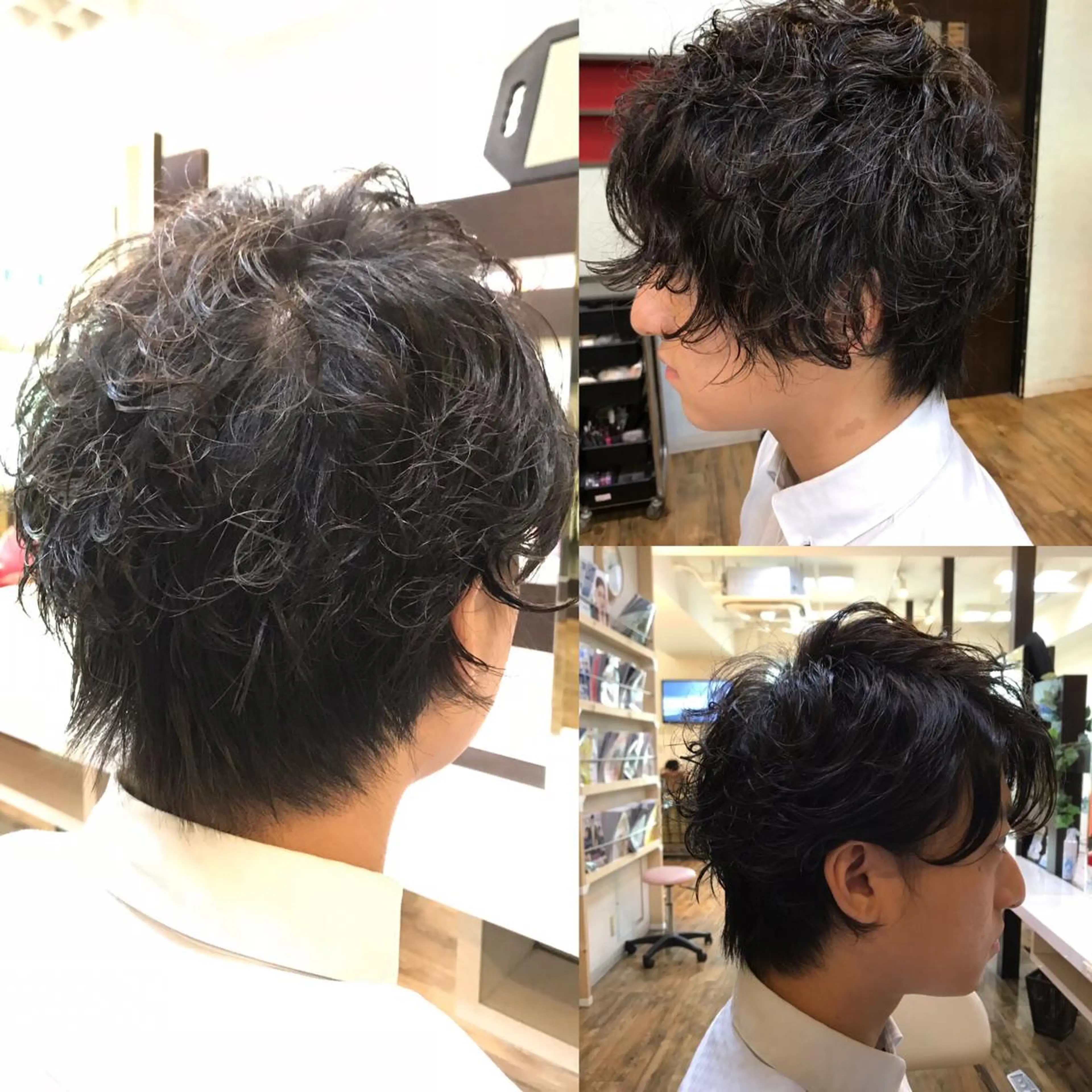 ミディアム パーマ メンズ ミディアムパーマ メンズパーマ 赤羽、髪質改善サロン 吉野リョウスケのヘアスタイル