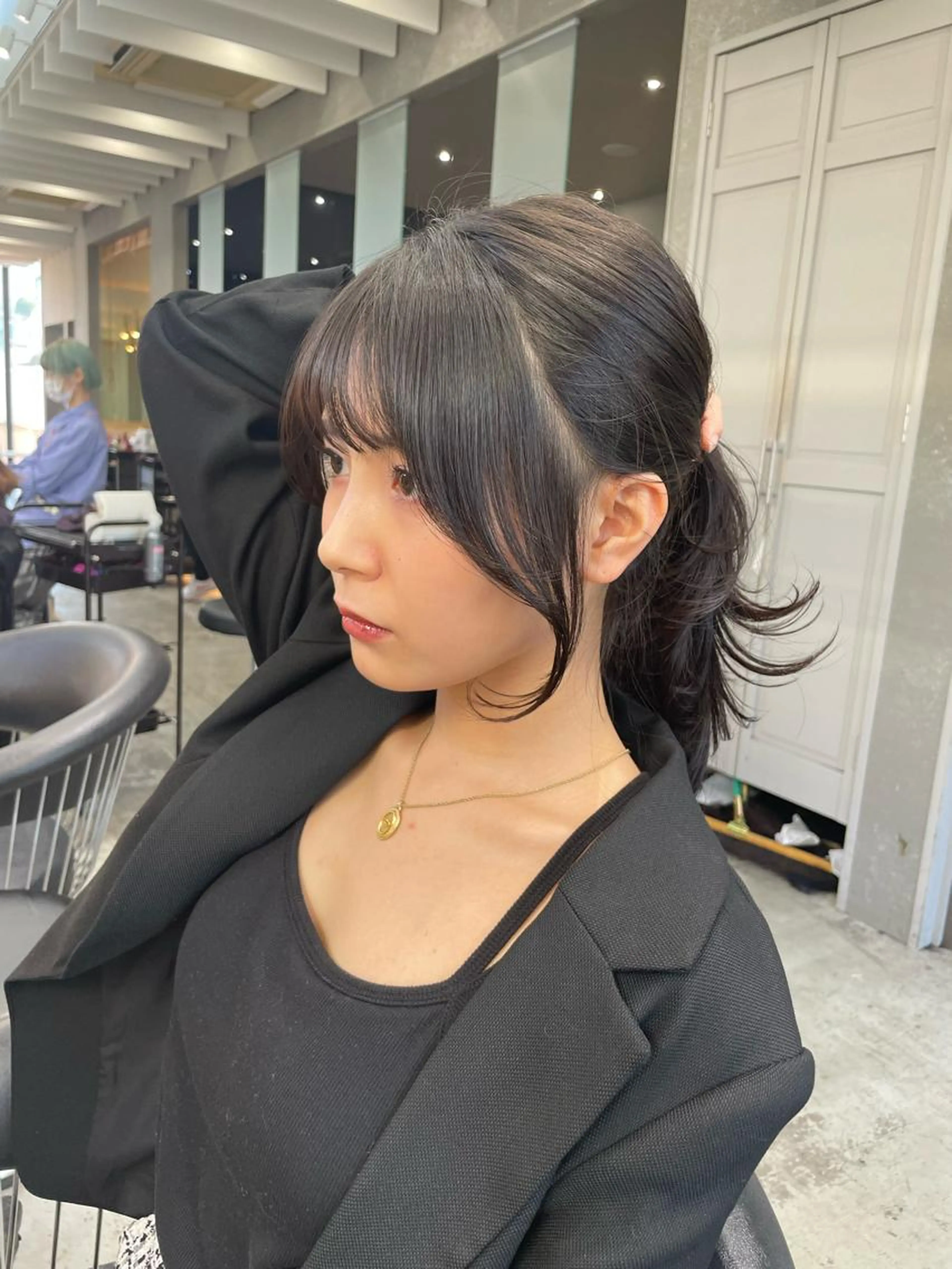 🔴乾かしただけで自然に曲がる!?🔴✨前髪ストレート💖+カット✨の写真