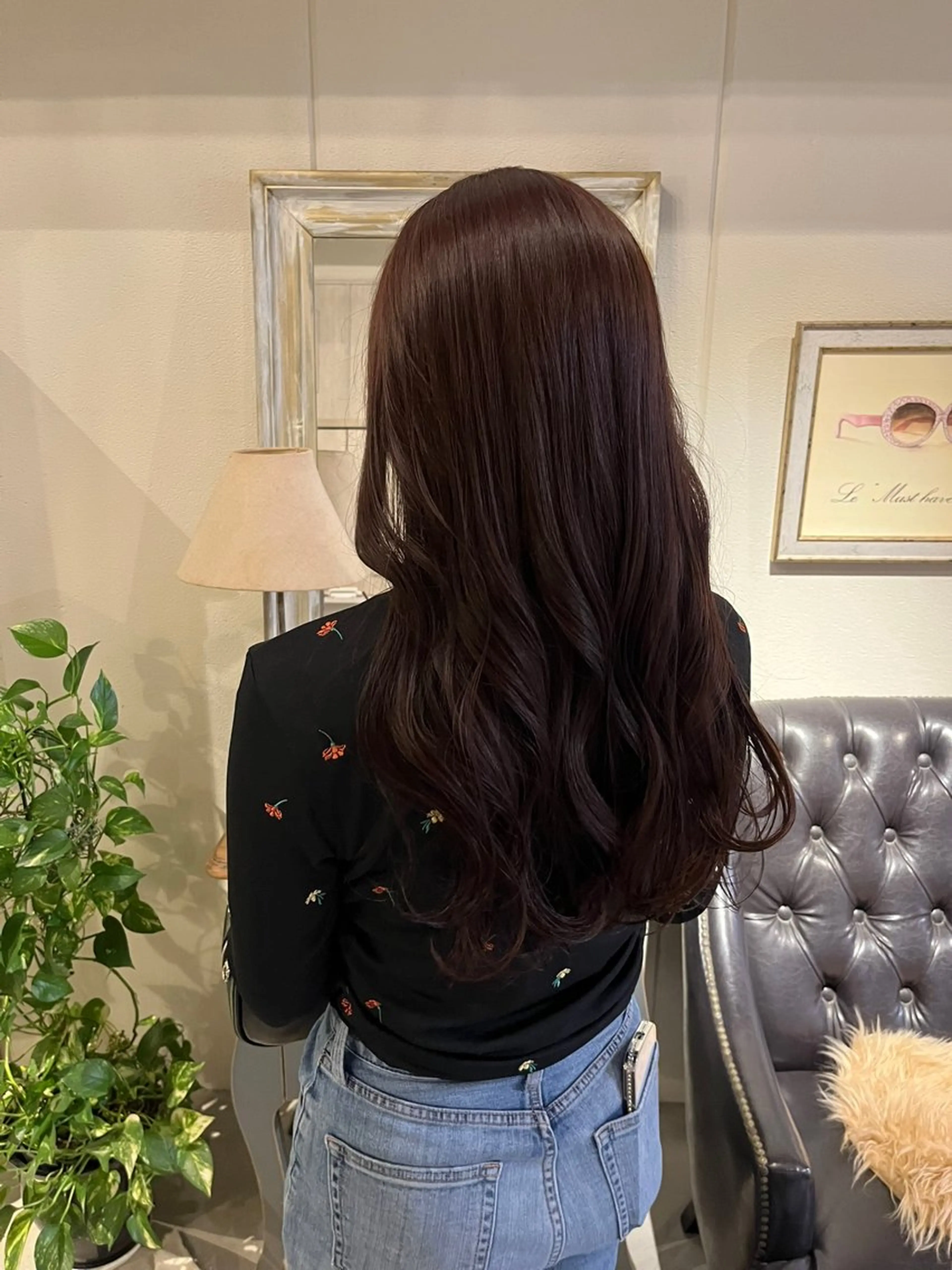 カラー レッドカラー ヘアカラー トリートメント イイダ ヒナのヘアスタイル