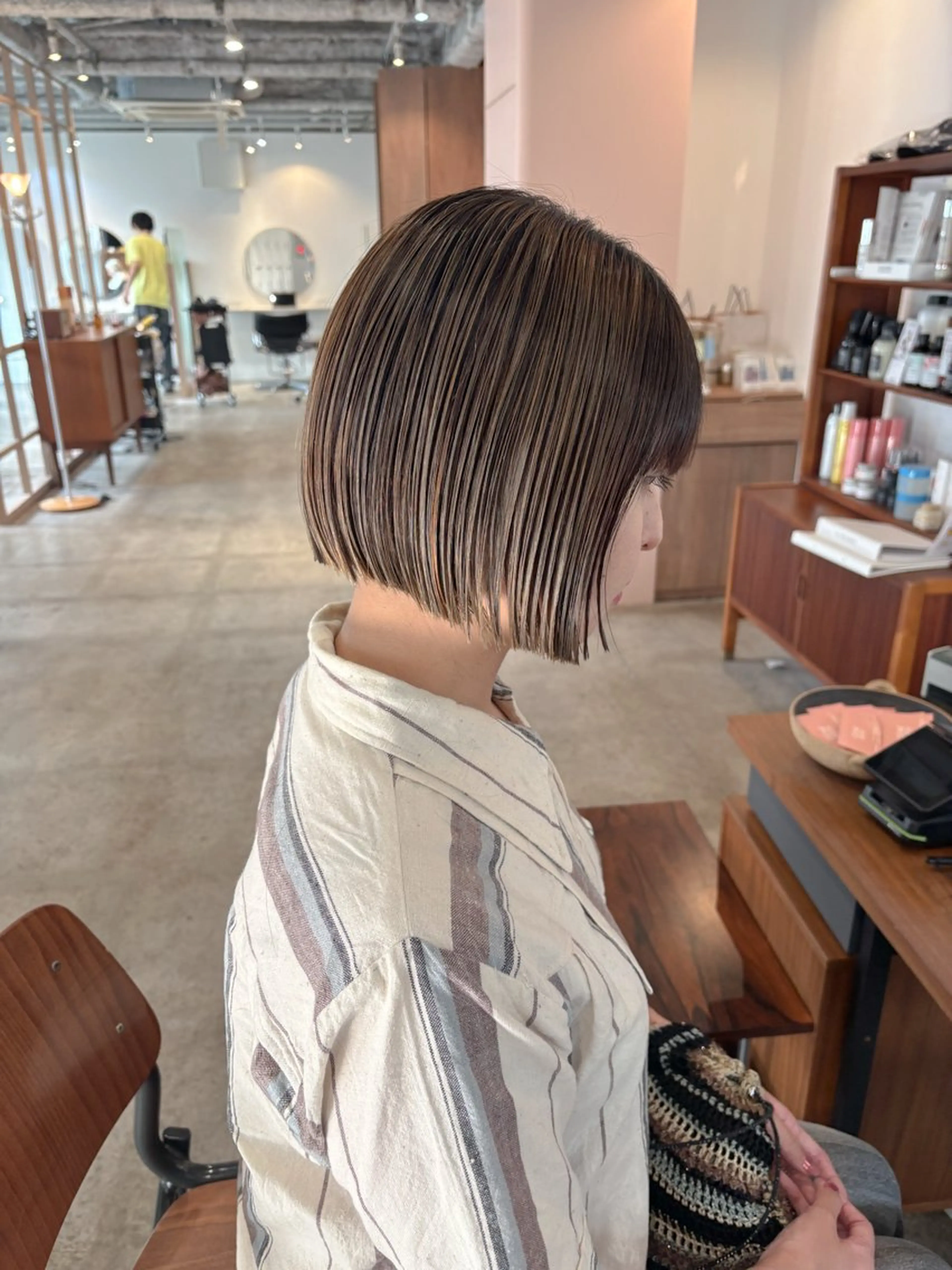 ショート カラー ハイライトカラー ボブ ハイライト カット ヘアカラー Takuma Suzuki中目黒のヘアスタイル