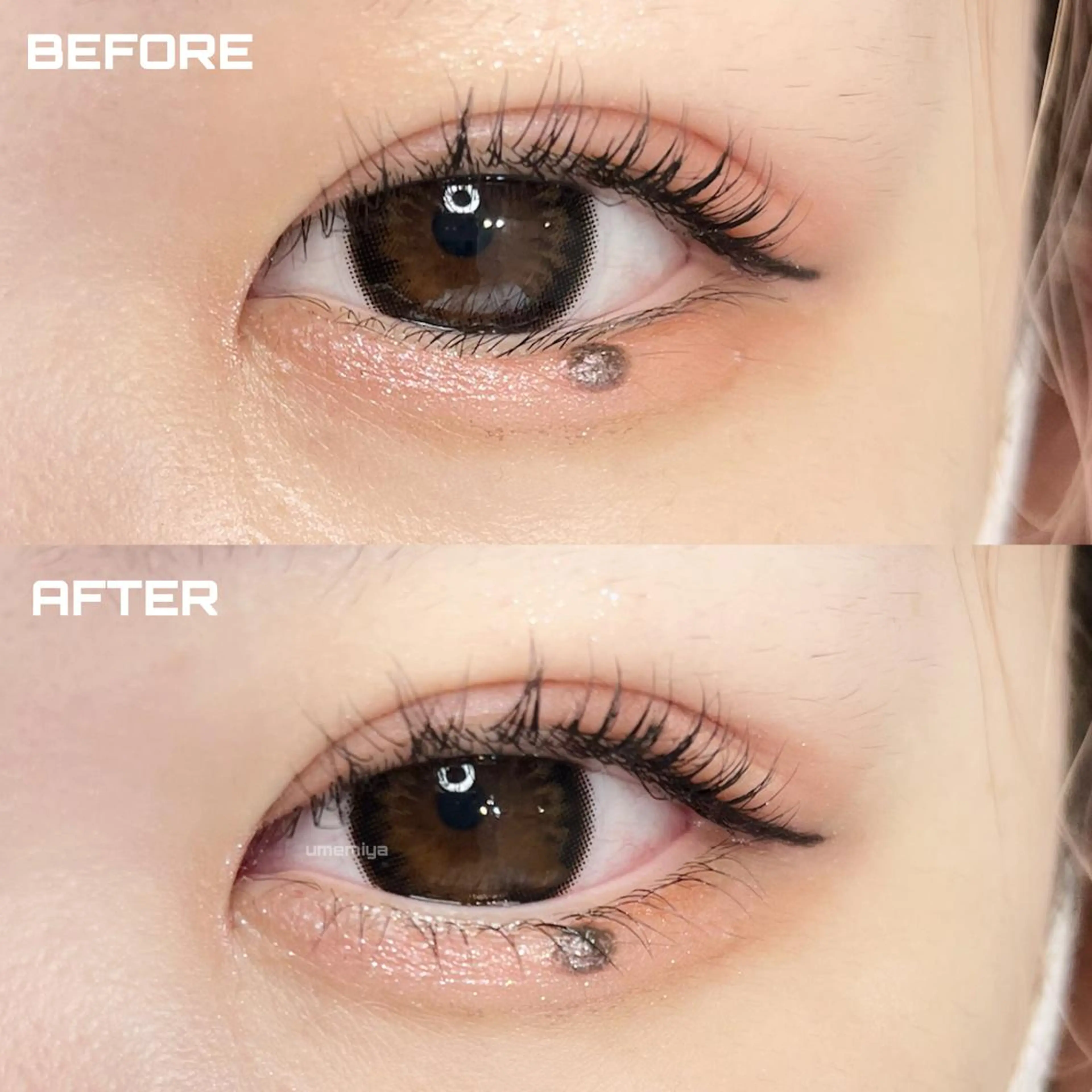 マツエク・マツパ 下まつげエクステ 一重×まつ毛パーマ マツパ Frau 梅宮のマツエク・マツパデザイン