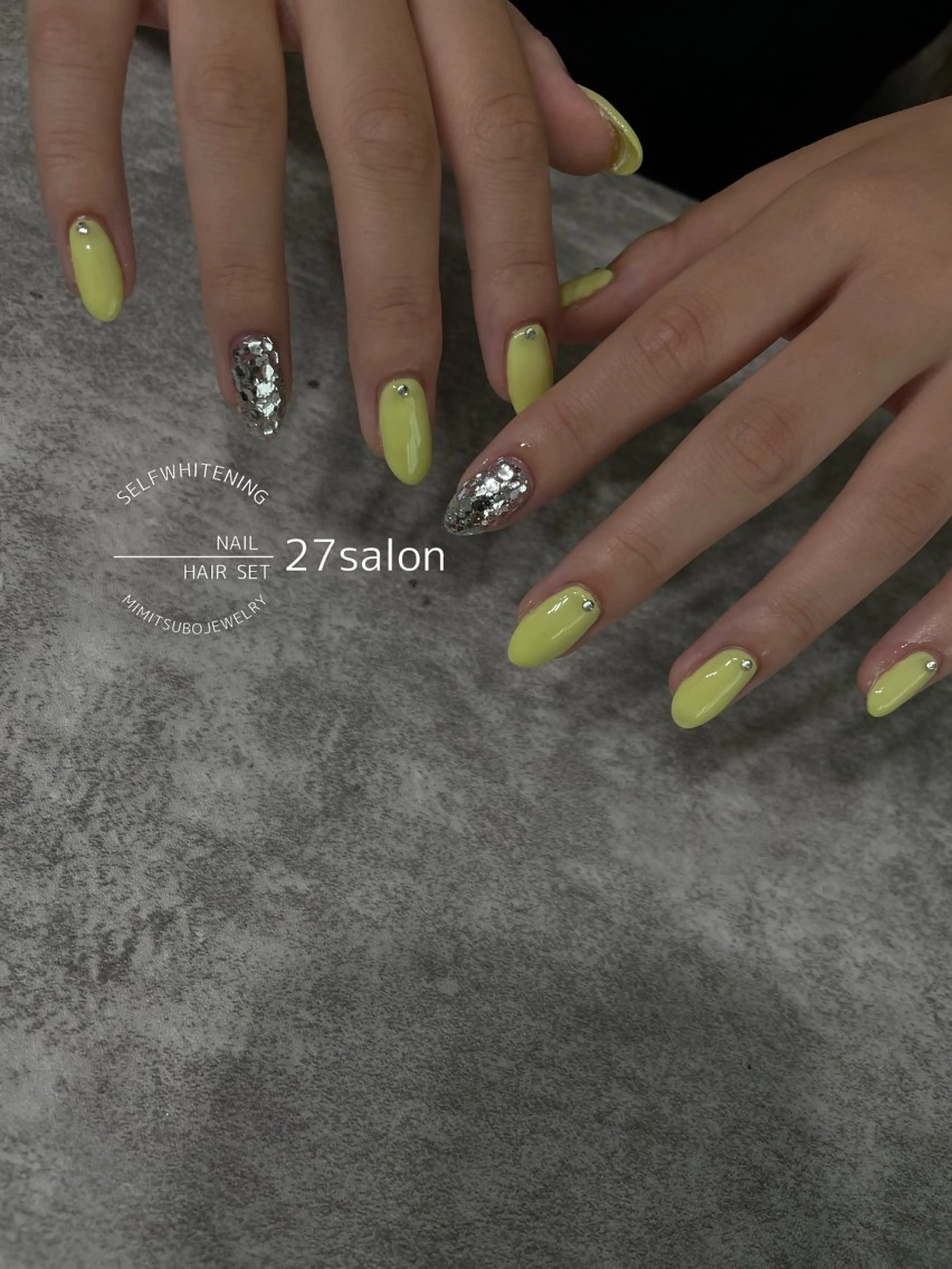 ネイル 黄色 ハンドネイル 27salon yuinaのネイルデザイン