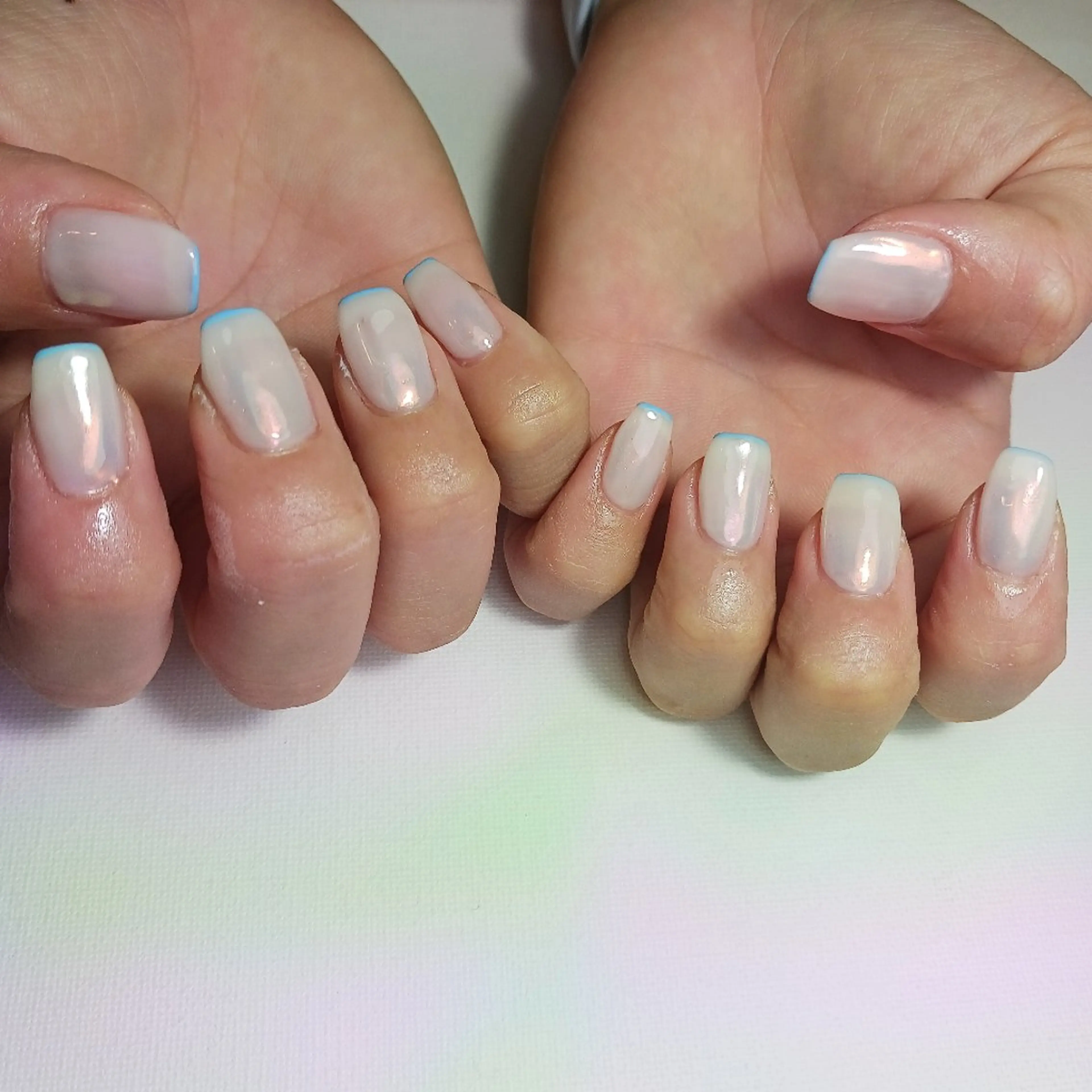 ネイル オーロラネイル フレンチネイル ジェルネイル 持ち込み ショートネイル ハンドネイル owlnail /持込みデザイン専門のネイルデザイン