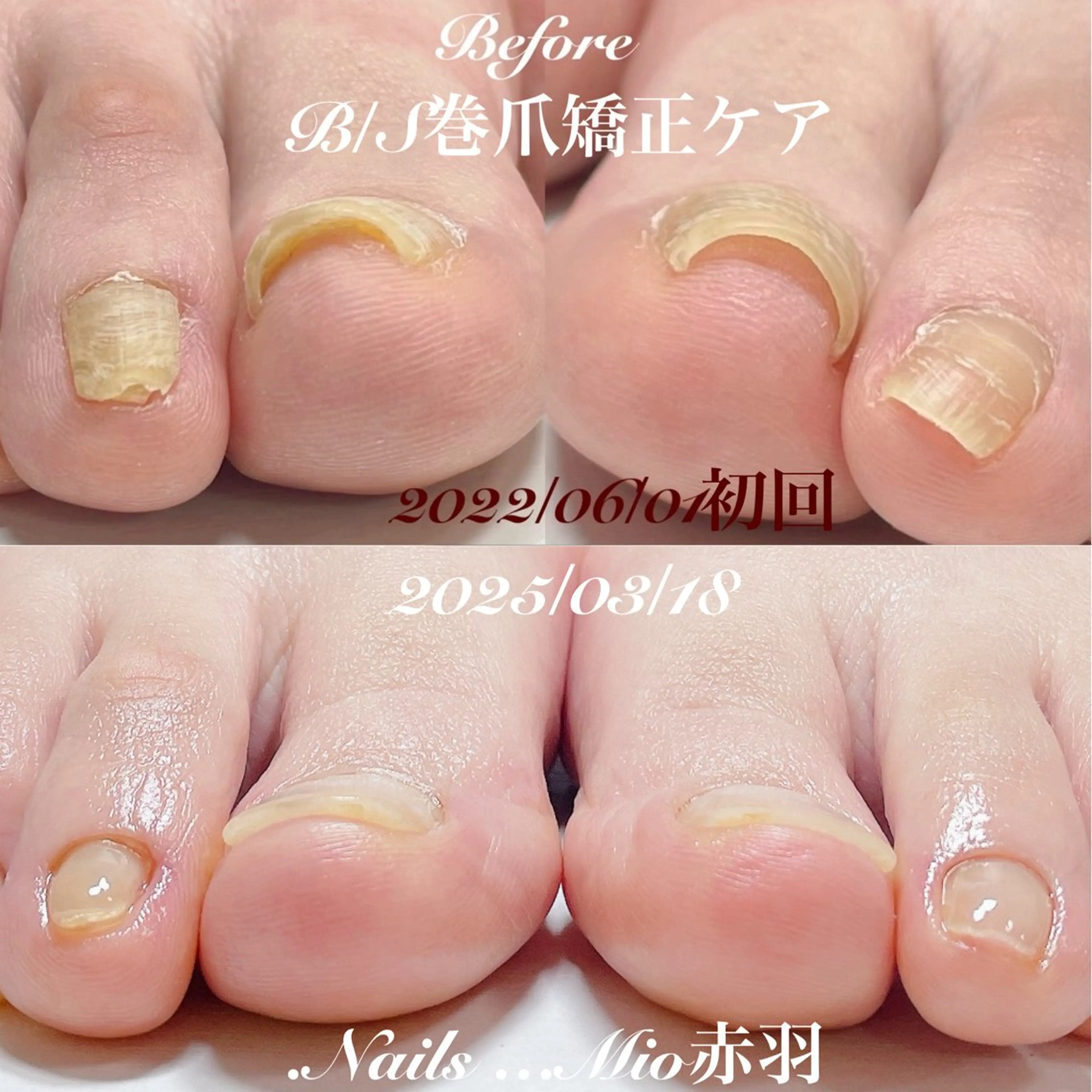 ネイル フットネイル 赤色 .Nails Mio 赤羽西ネイルサロンのネイルデザイン