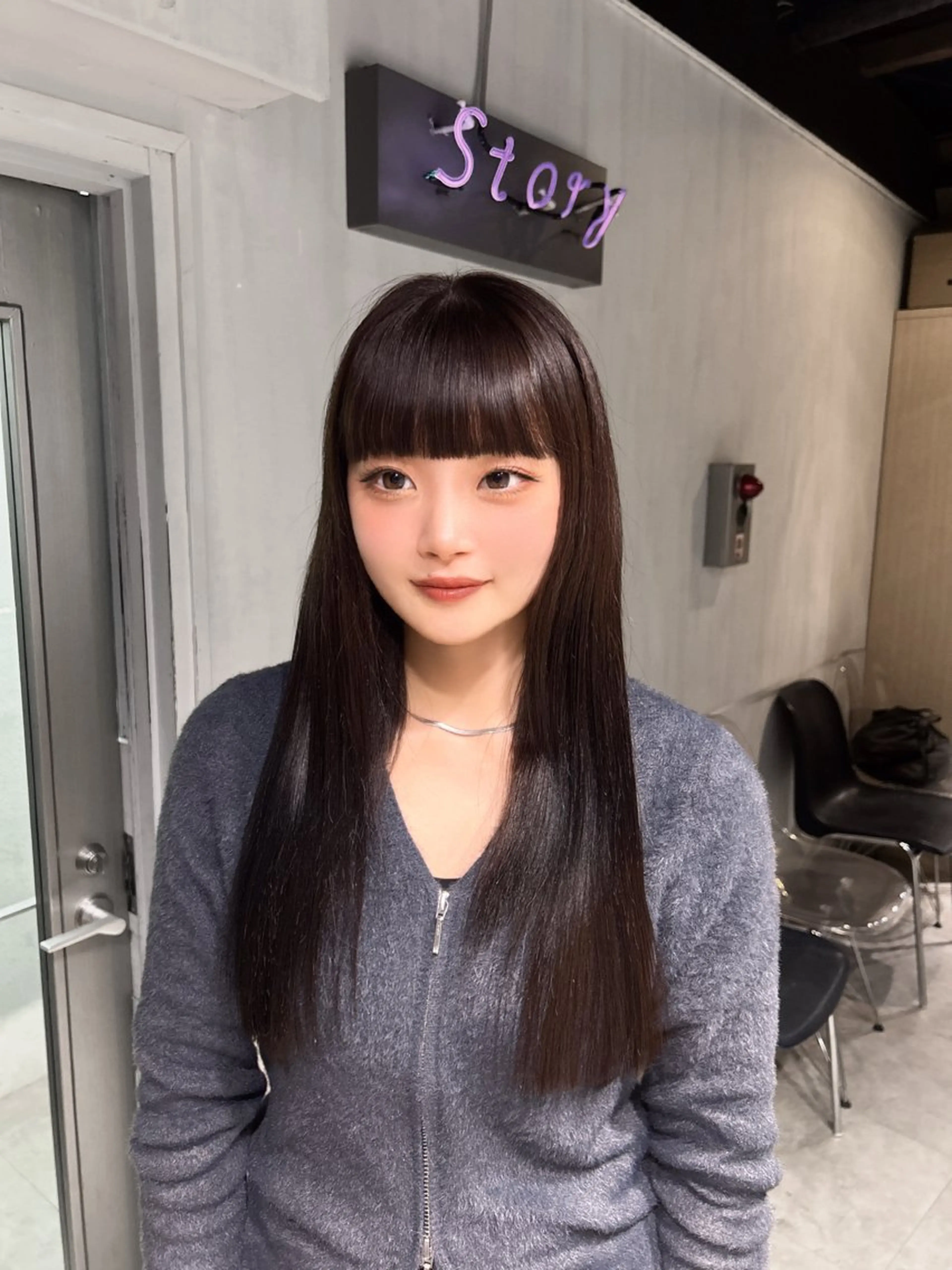 ロング 韓国風カラー 姫カット 韓国風ヘア レイヤーカット ワンホンレイヤー MEI🎀垢抜けカラ ー🎀韓国styleのヘアスタイル
