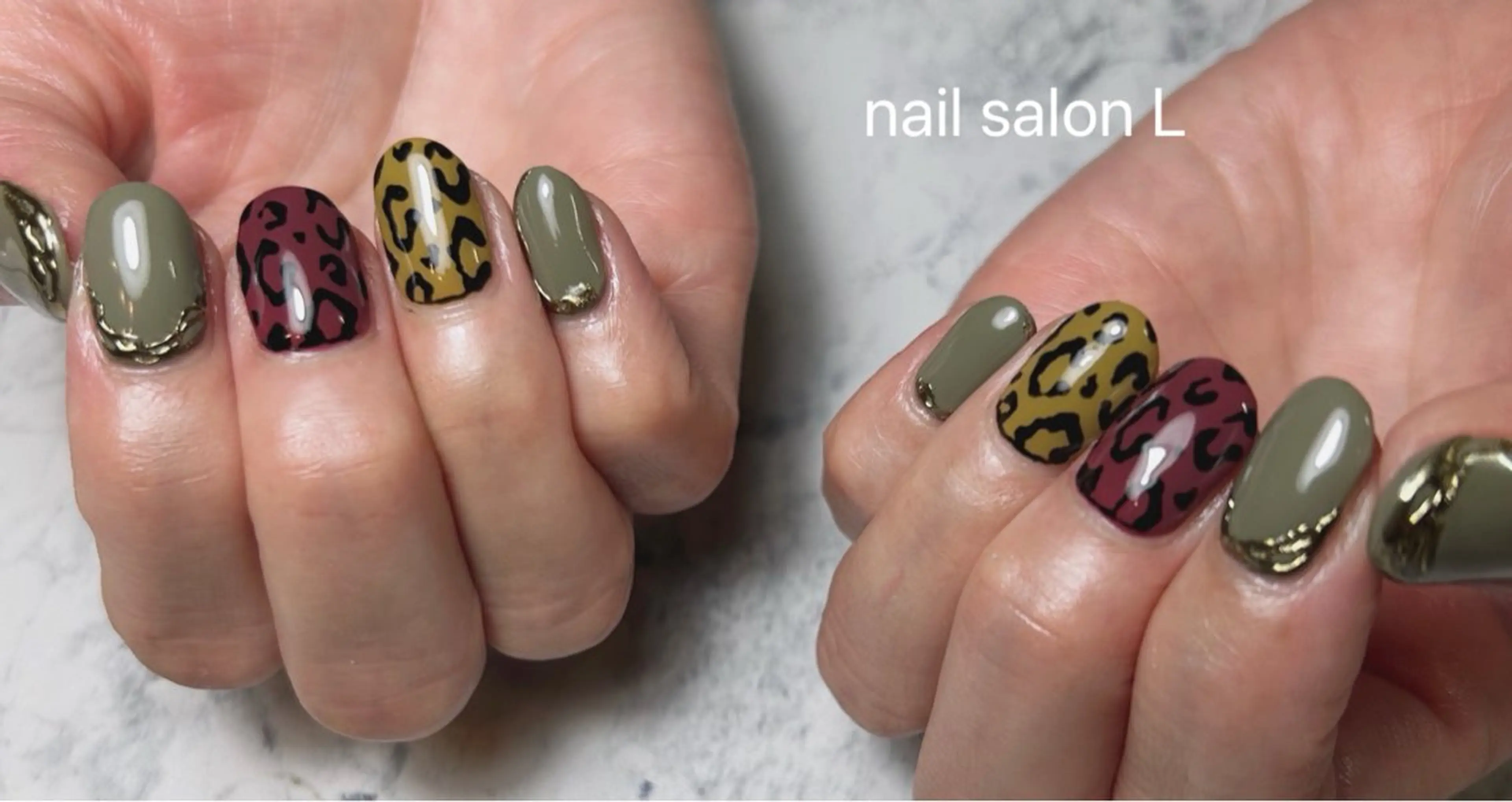 ネイル アニマル柄 ハンドネイル 吉川市 ネイルサロンLのネイルデザイン