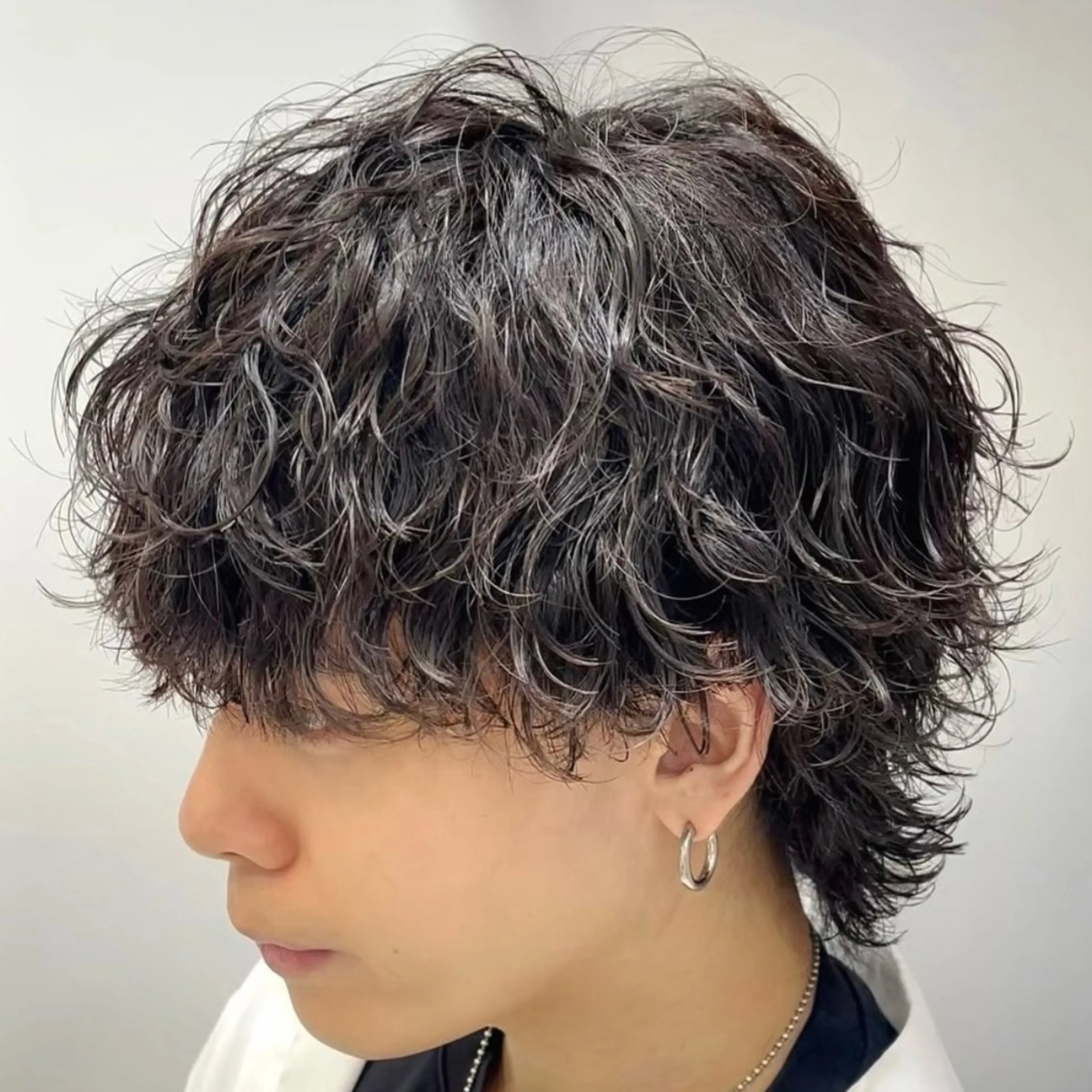 セミロング パーマ ヘアアレンジ メンズ fifth 石川 凪のヘアスタイル