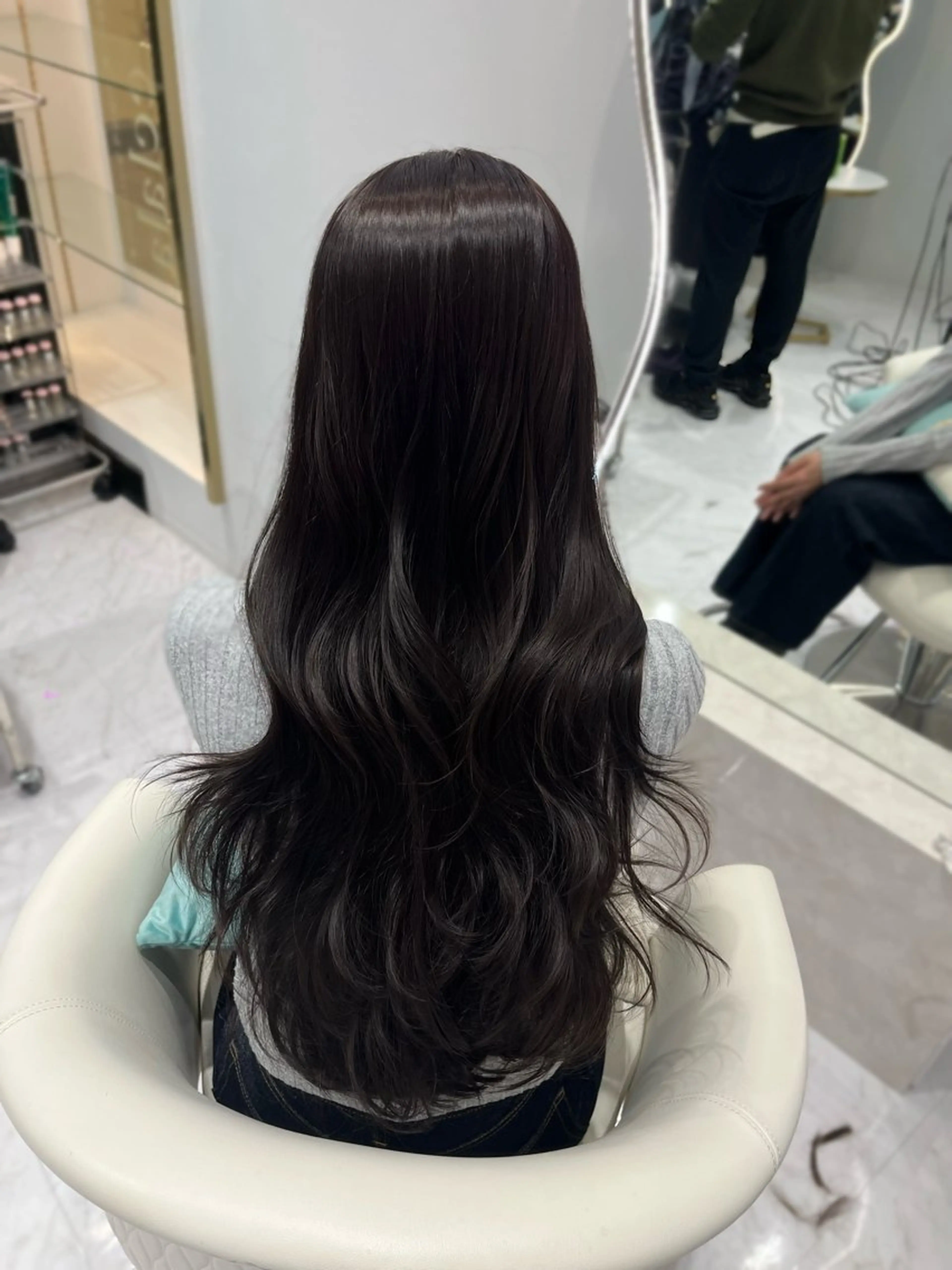 ロング カラー ラベンダーカラー カット ヘアカラー トリートメント 名駅/大人韓国ヘア 艶カラー/Rihoのヘアスタイル