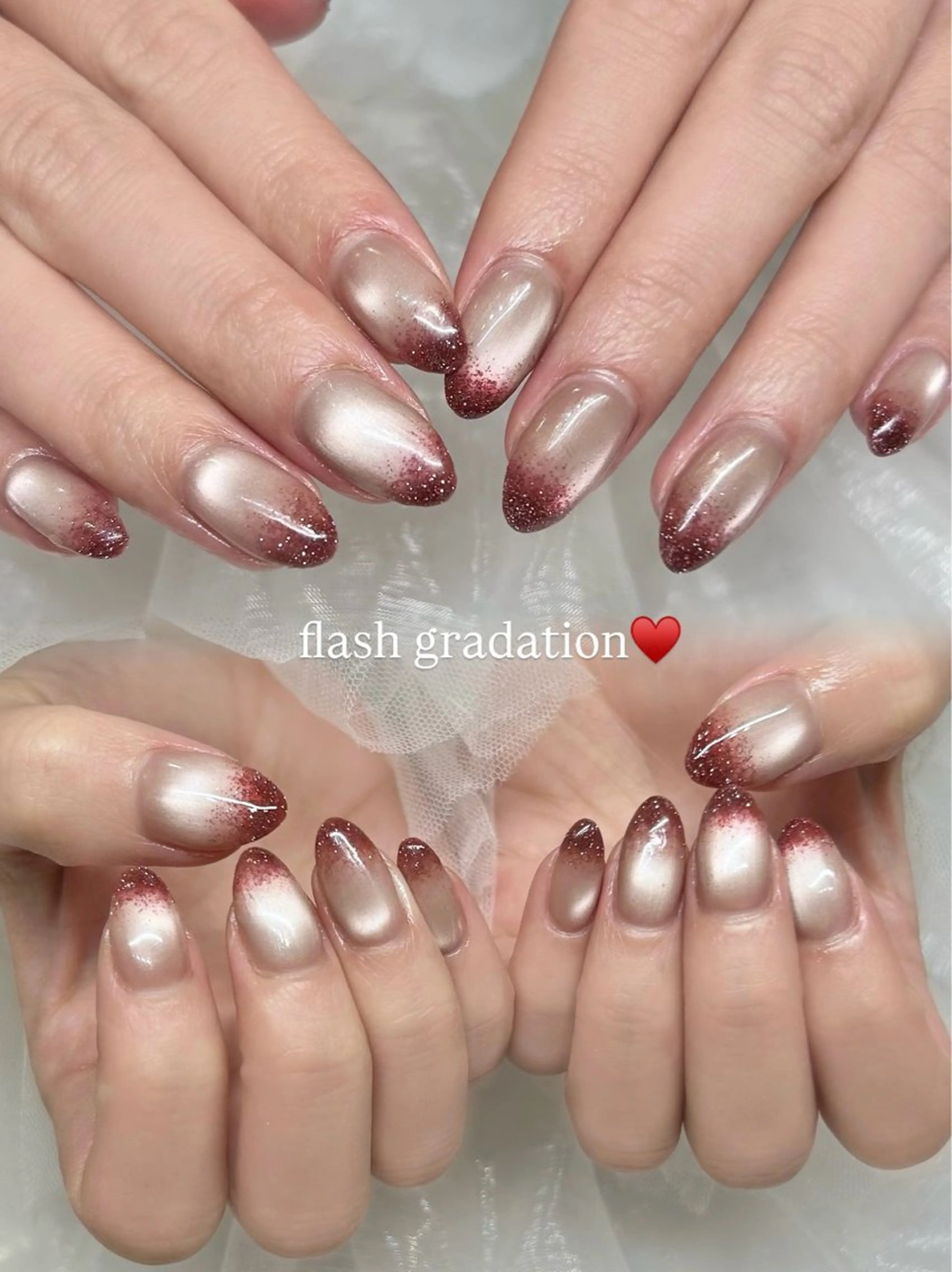 ネイル フラッシュネイル ジェルネイル グラデーション マグネットネイル ワンカラーネイル 🎀チーク/ちゅるん 🫧chisa🎀のネイルデザイン