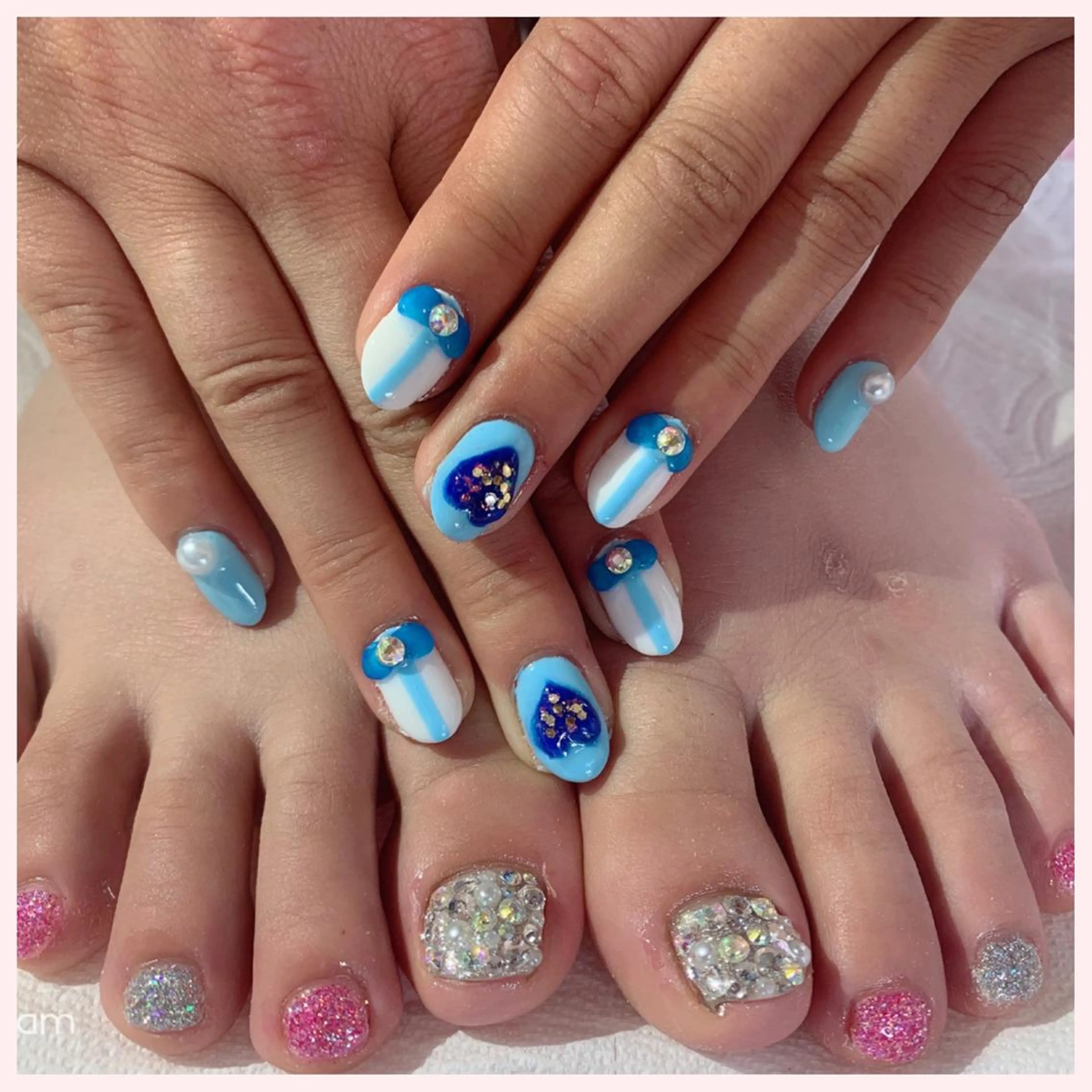 ネイル フットネイル ストーンネイル Ogasawara Tokikaのネイルデザイン