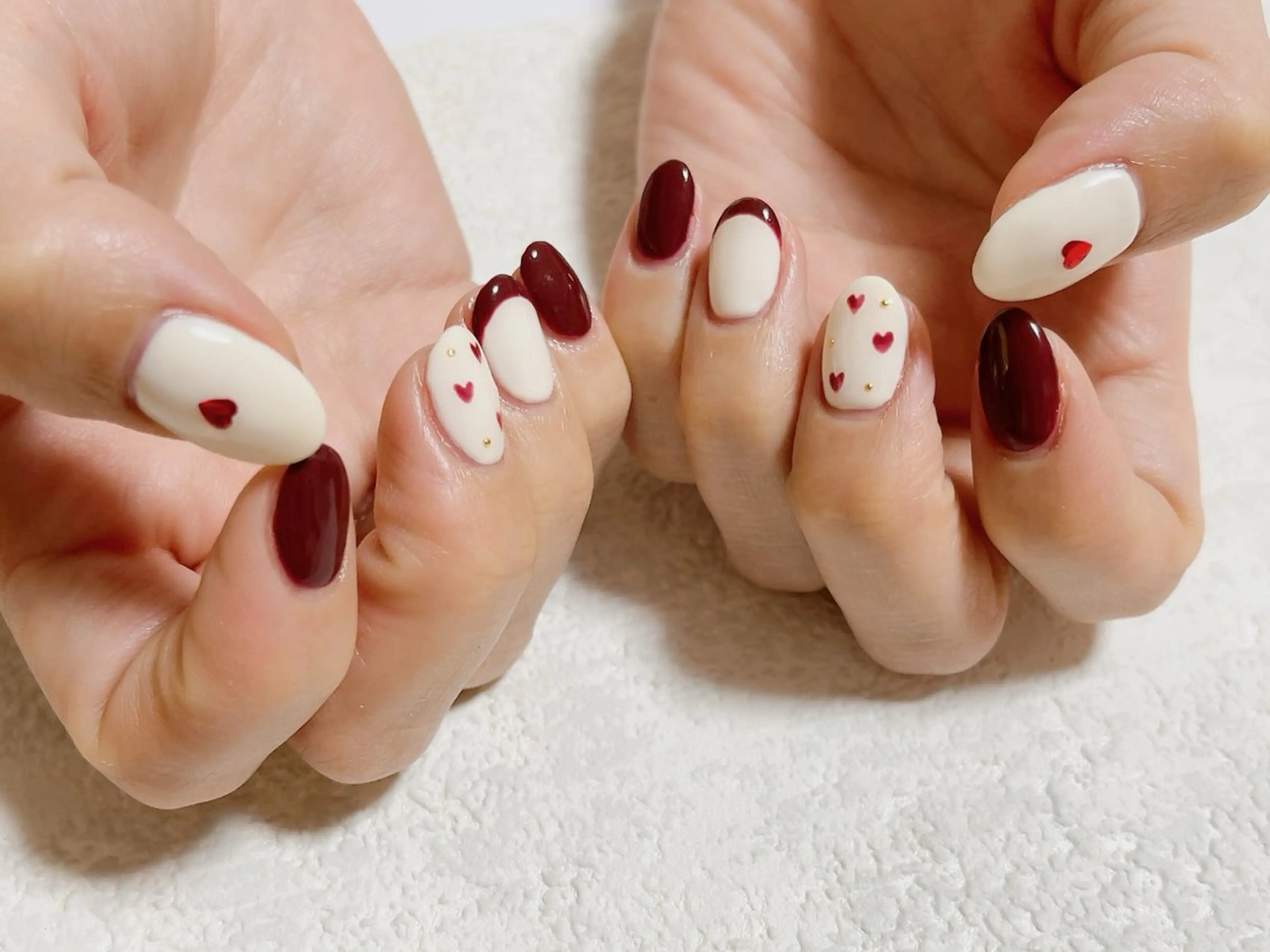 ネイル ボルドー ジェルネイル 韓国ネイル メンズネイル パラジェル kiki nail たまプラーザのネイルデザイン