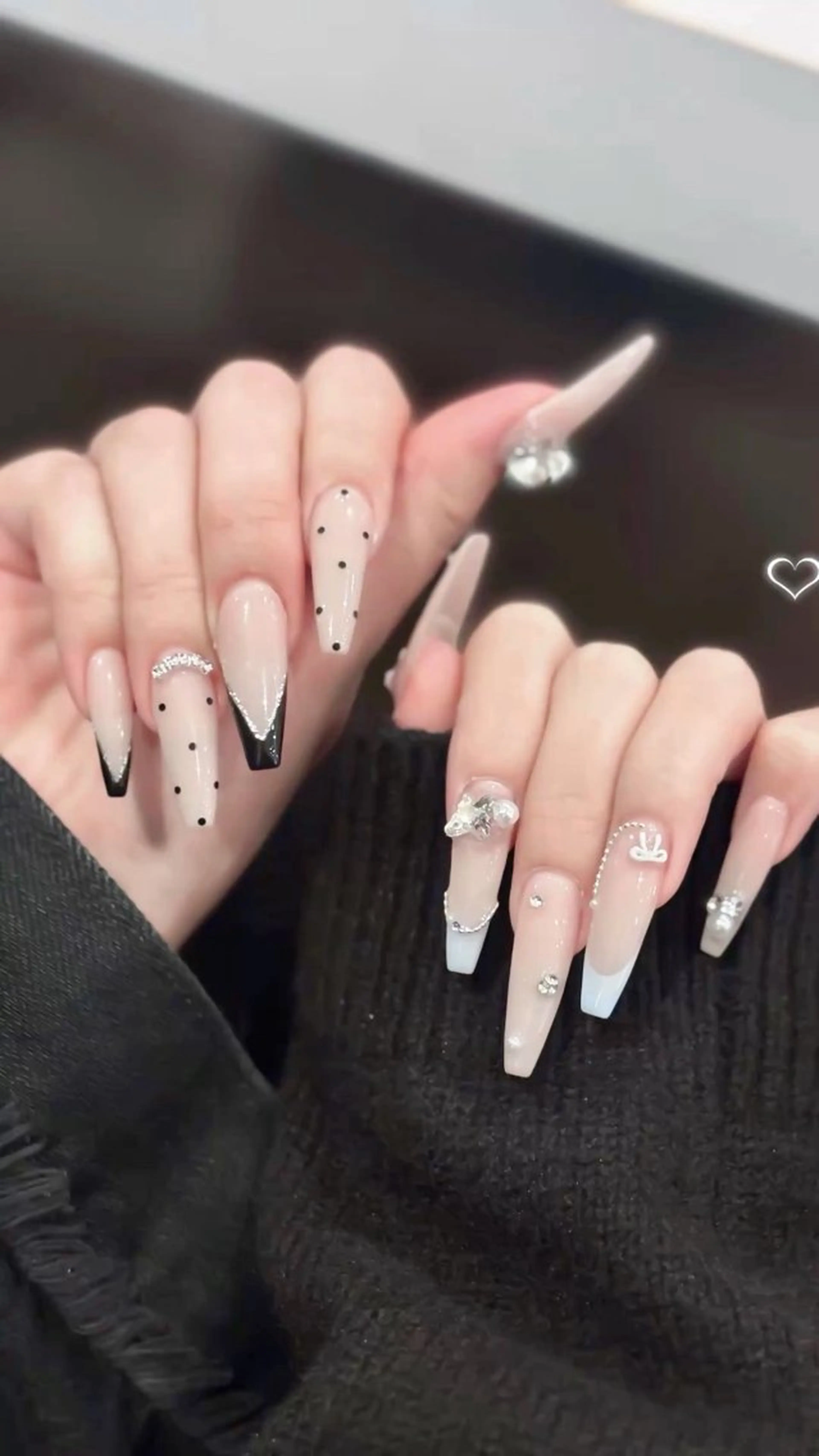ネイル フレンチネイル キラキラネイル 韓国ネイル シンプルネイル ワンホンネイル ハンドネイル MEI Nailのネイルデザイン