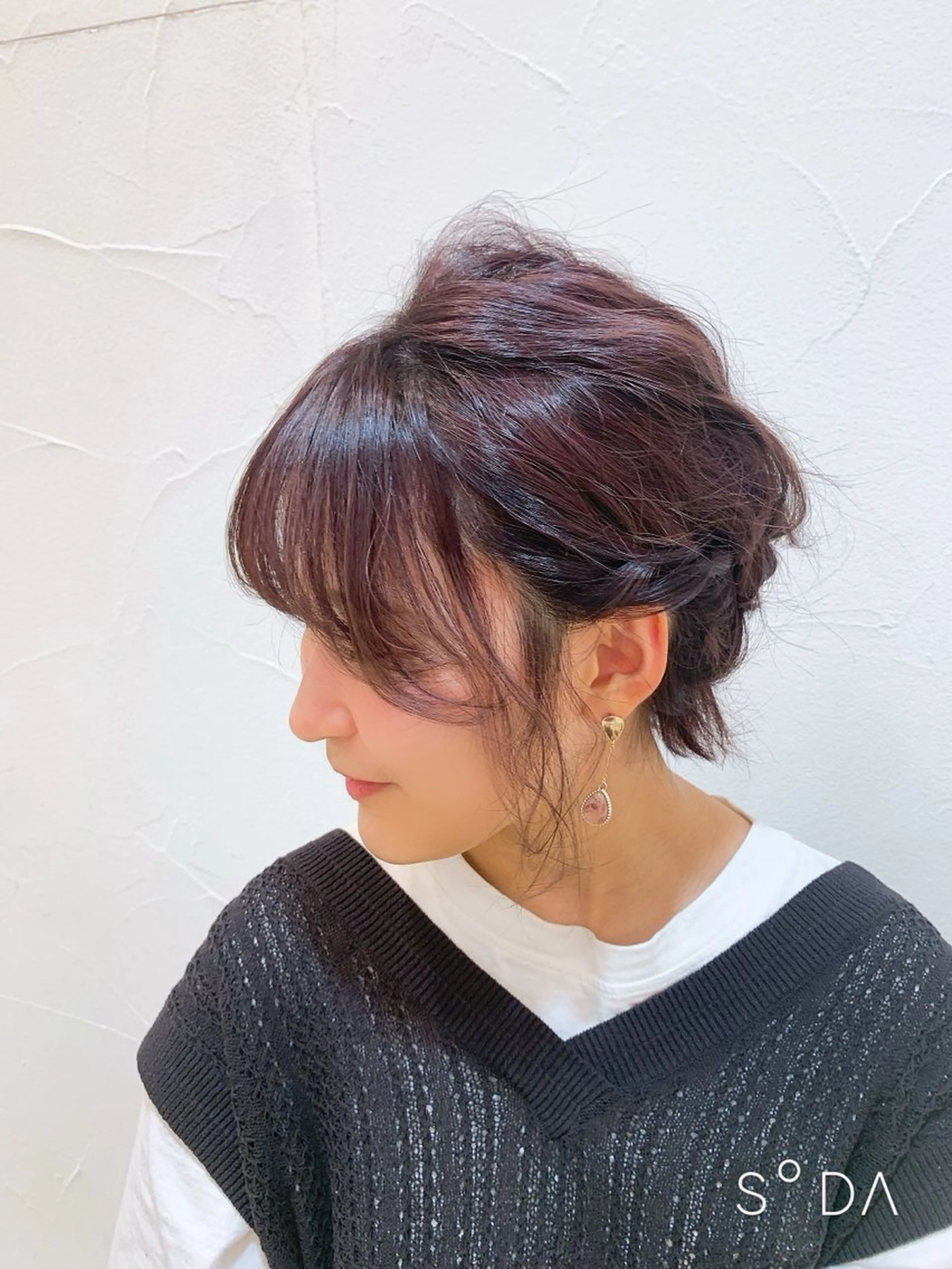ショート カラー ヘアアレンジ ヘアセット ミドウチ アヤカのヘアスタイル