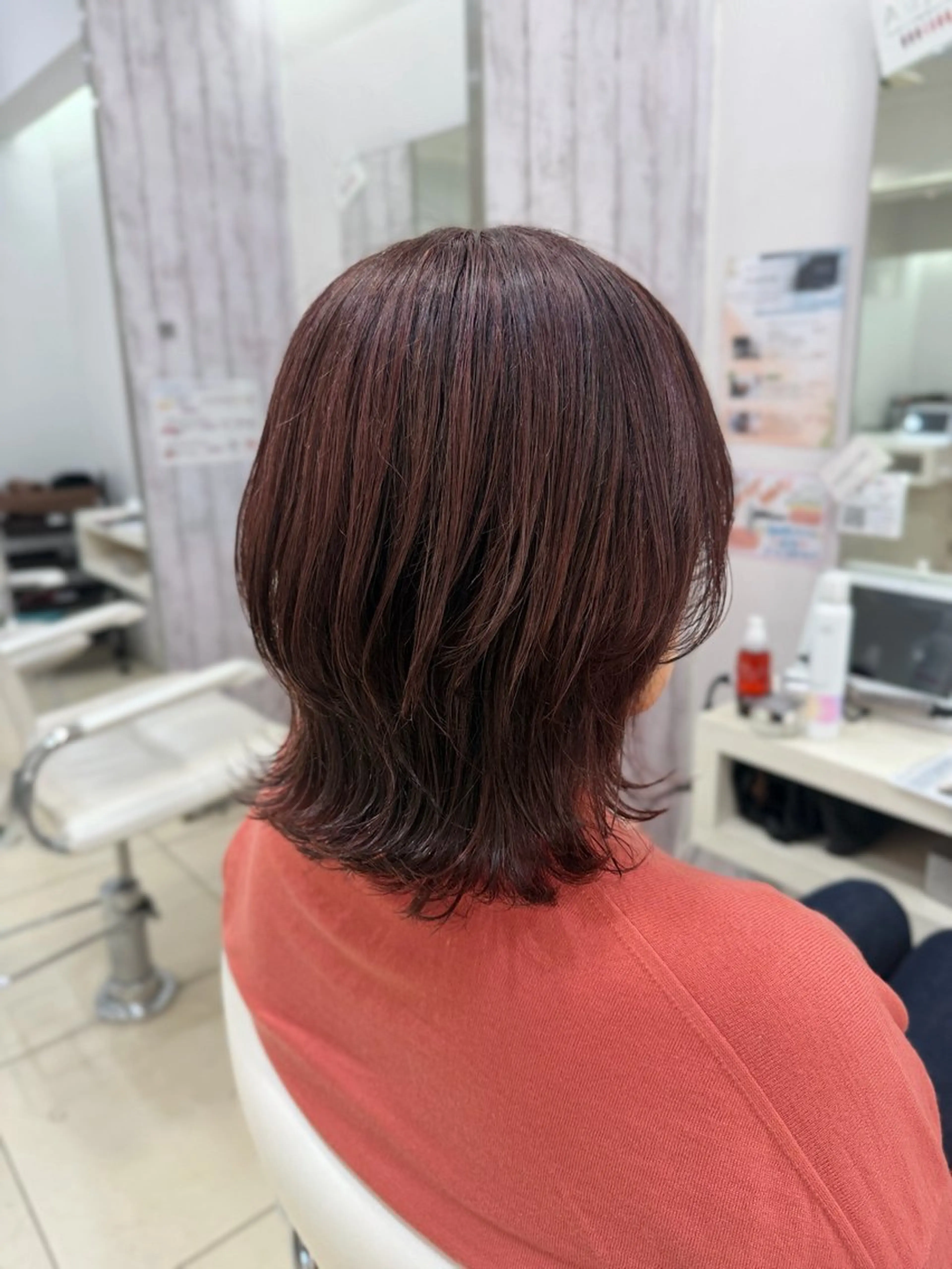 ミディアム カラー ピンクカラー ヘアカラー 🤎ベージュカラー/ 髪質改善/山岸🤎のヘアスタイル