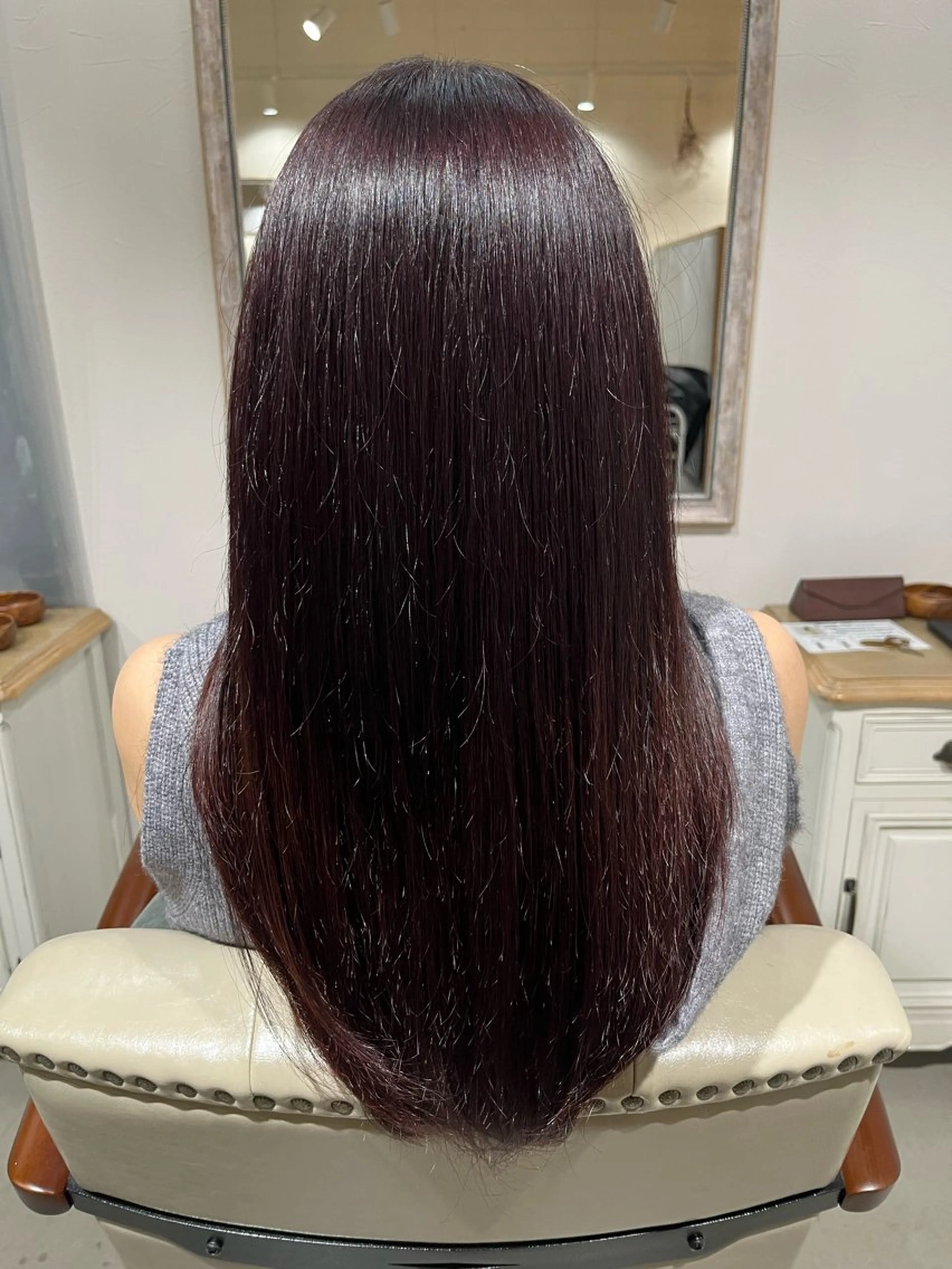 ロング カラー レッドカラー ヘアカラー 前野 祥太のヘアスタイル