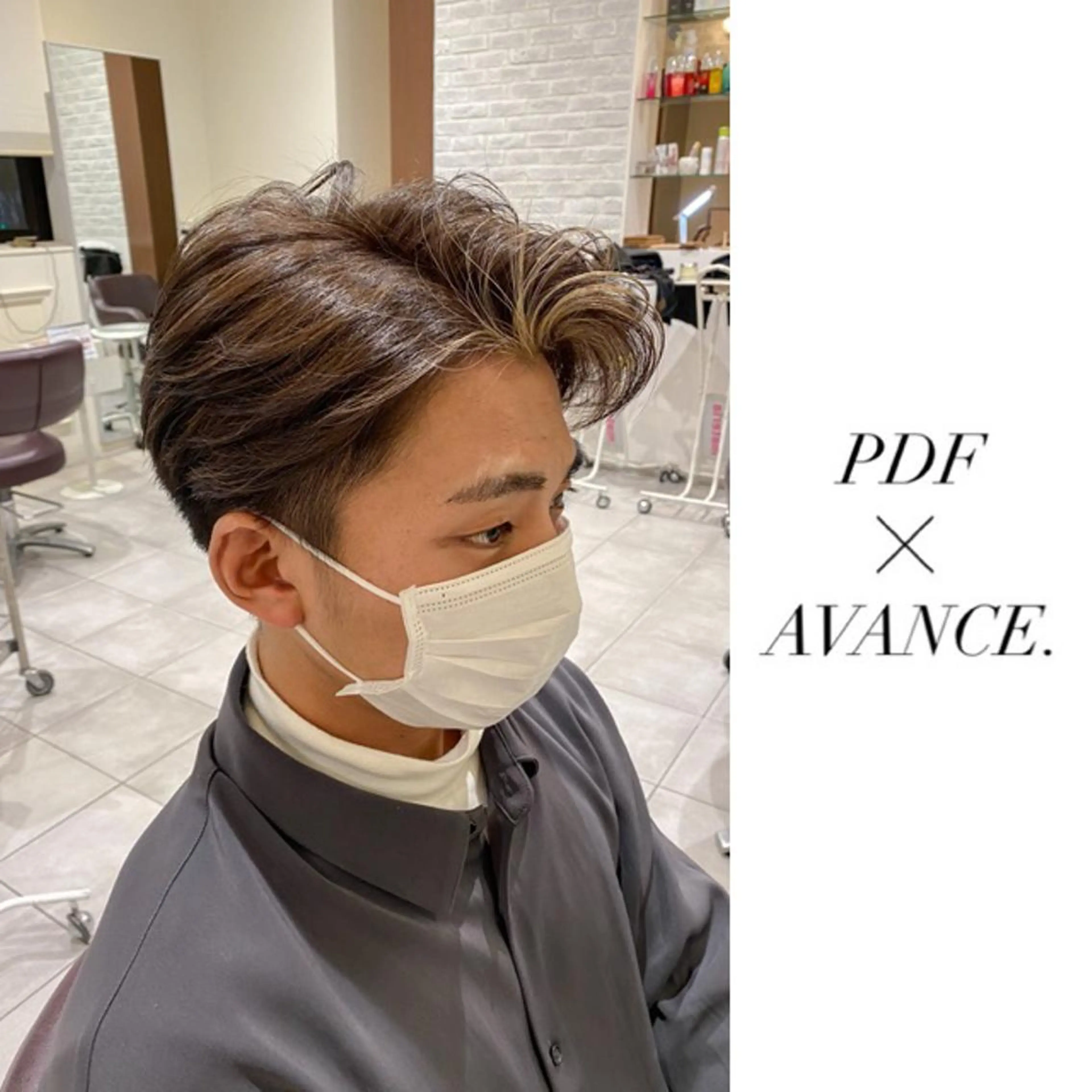 ショート カラー メンズ メンズハイライト ミストバング フェイスフレーミング ハイライトカラー 外国人風カラー AVANCE.難波 店長 松元のヘアスタイル