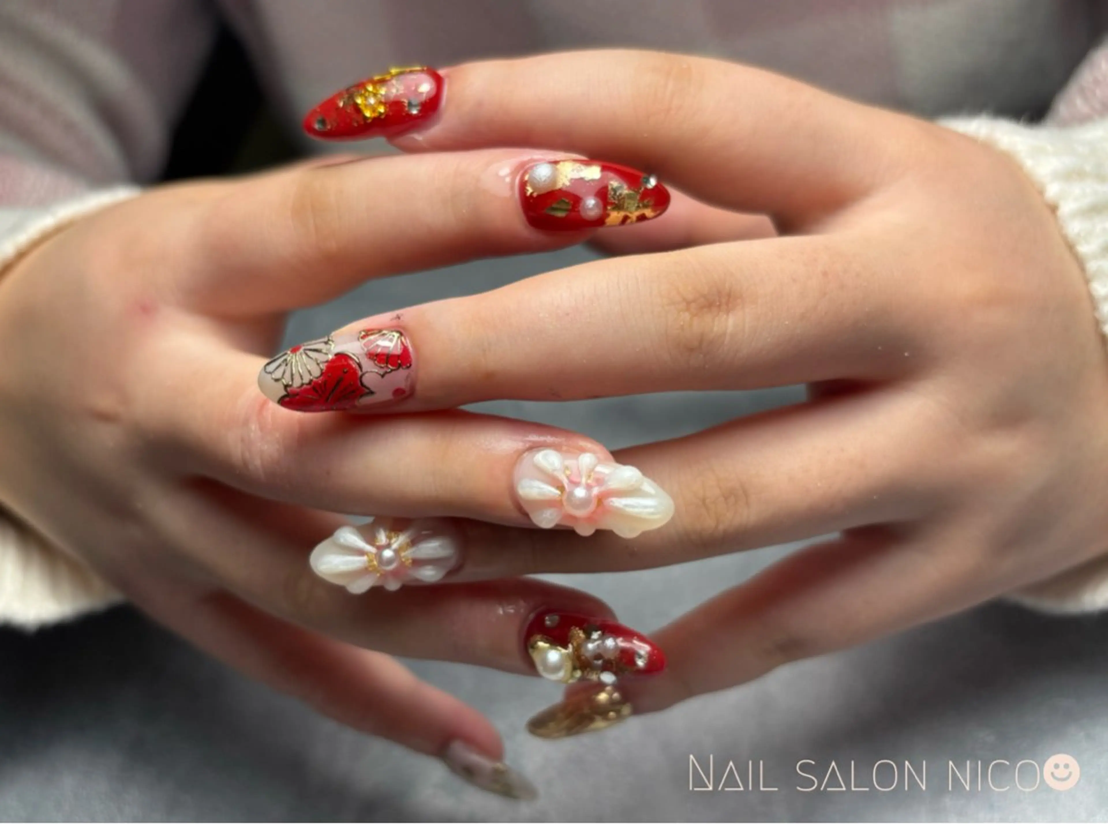 ネイル 成人式 ハンドネイル Nail salon nico☻のネイルデザイン