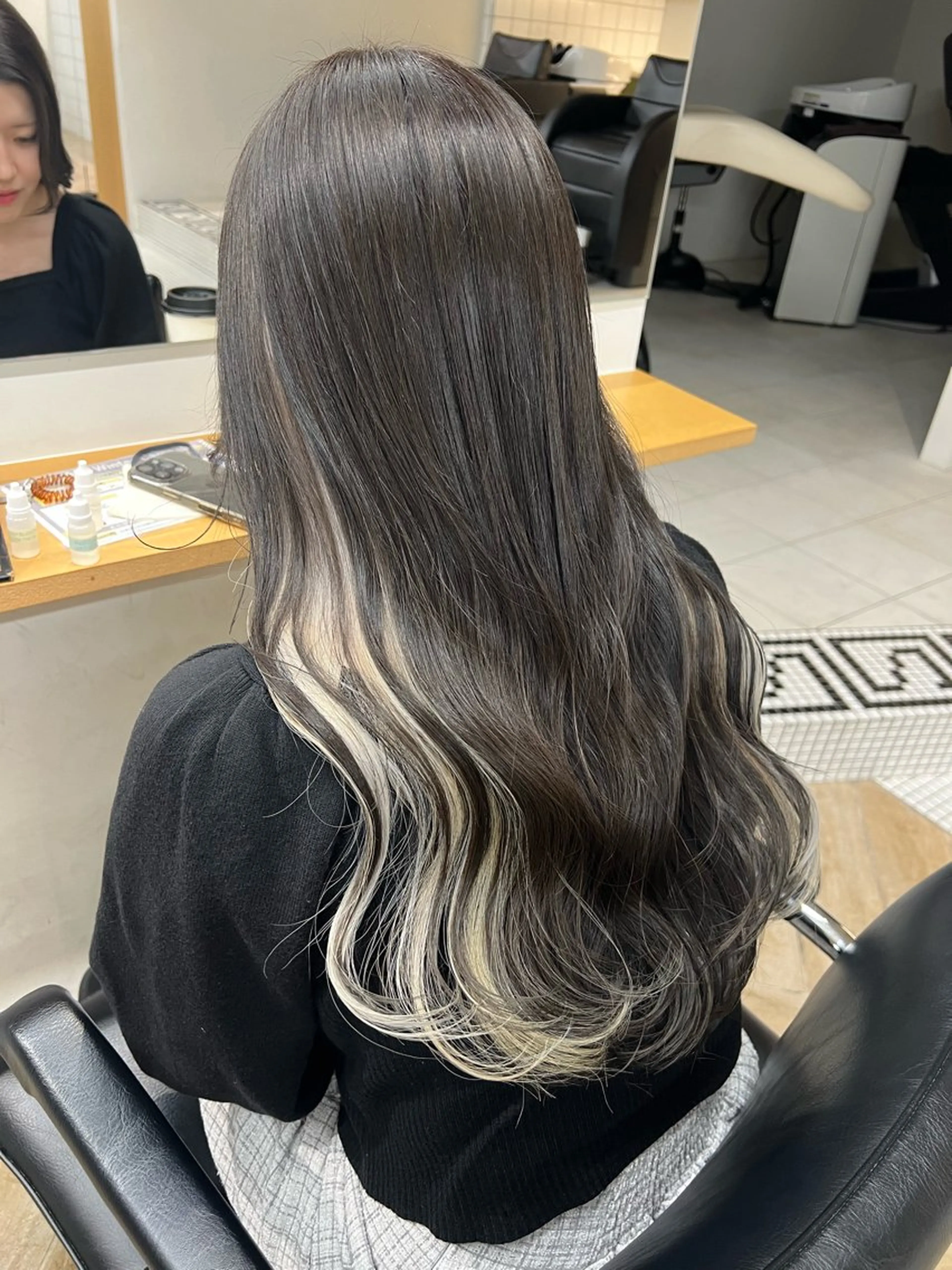 ロング カラー カット ヘアカラー トリートメント ベージュ/髪質改善 新潟/万代/井上佑のヘアスタイル