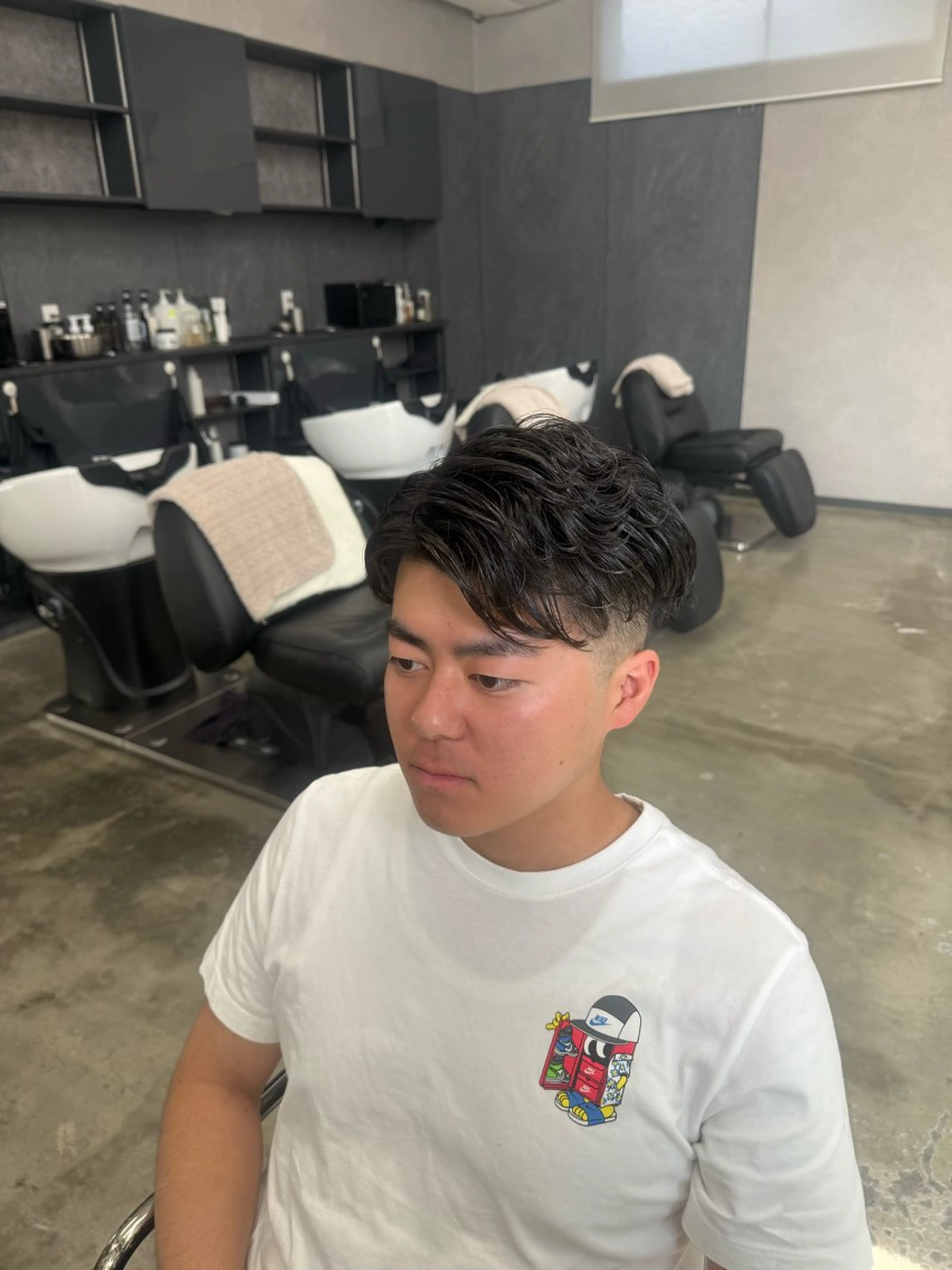 ショート カット パーマ 野上 晃生のヘアスタイル