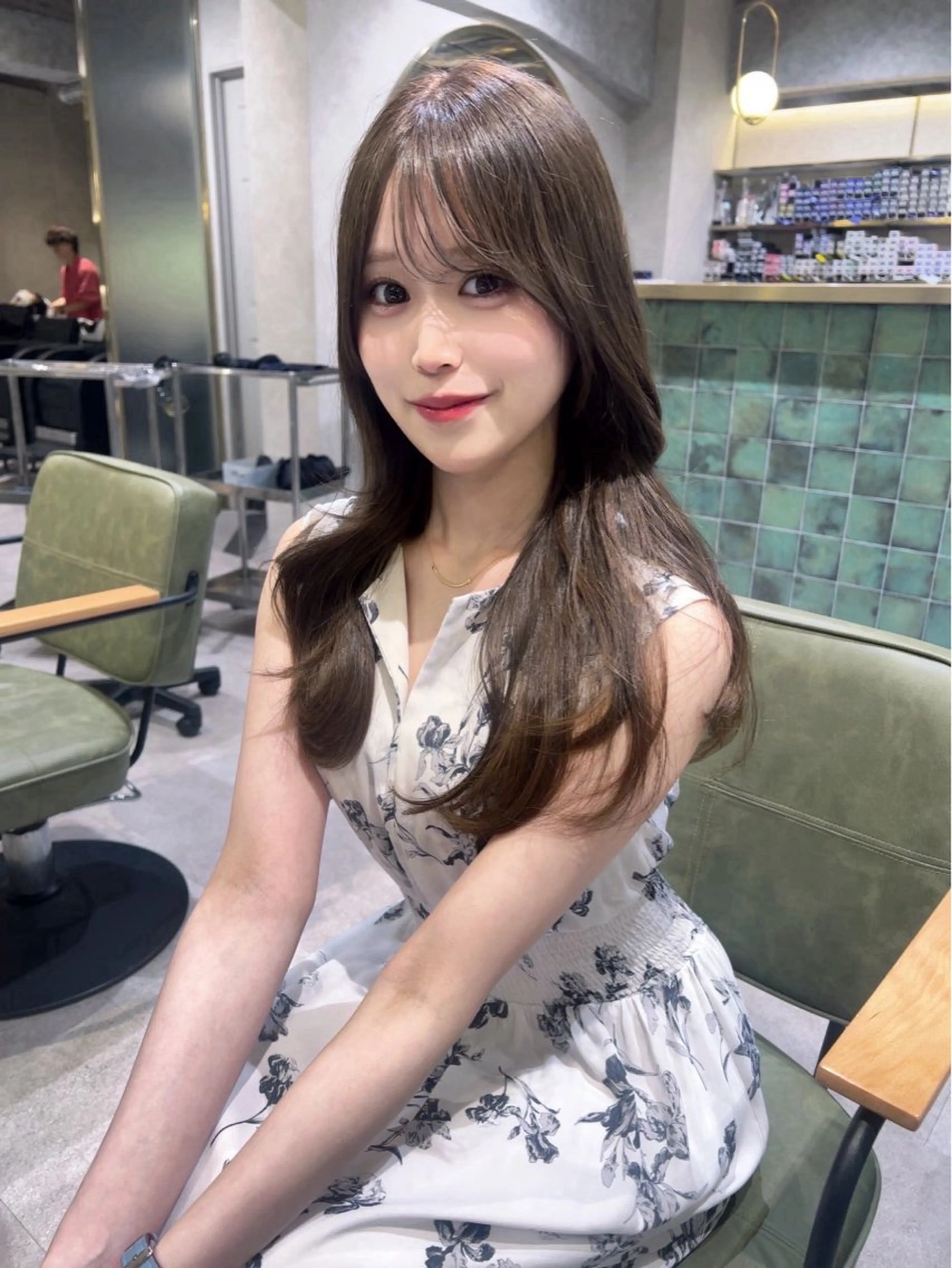 ロング カラー カット ヘアカラー レイヤーカット メンズカット　ゆめのヘアスタイル