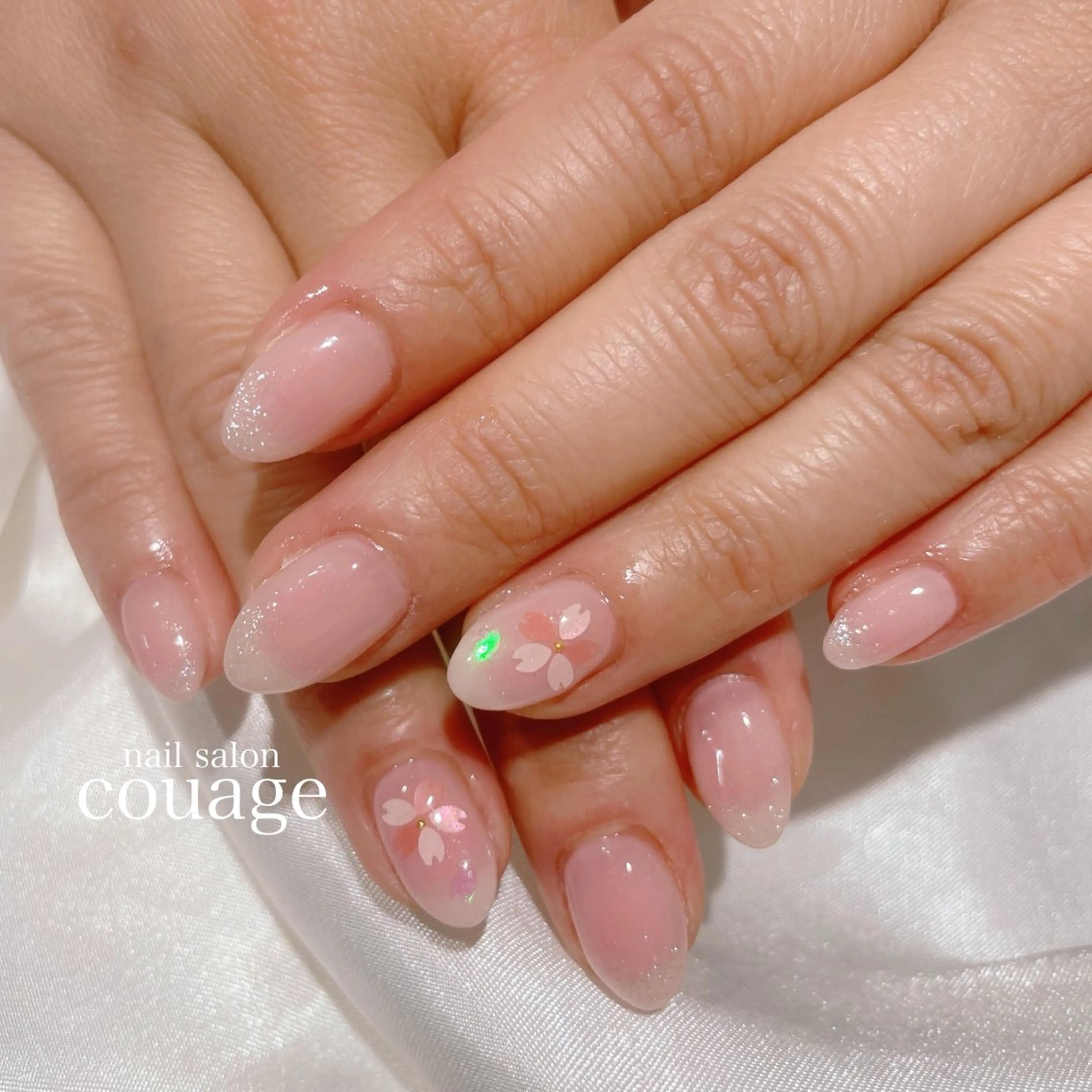 ネイル 桜ネイル 春ネイル ハンドネイル ネイルサロン courageのネイルデザイン