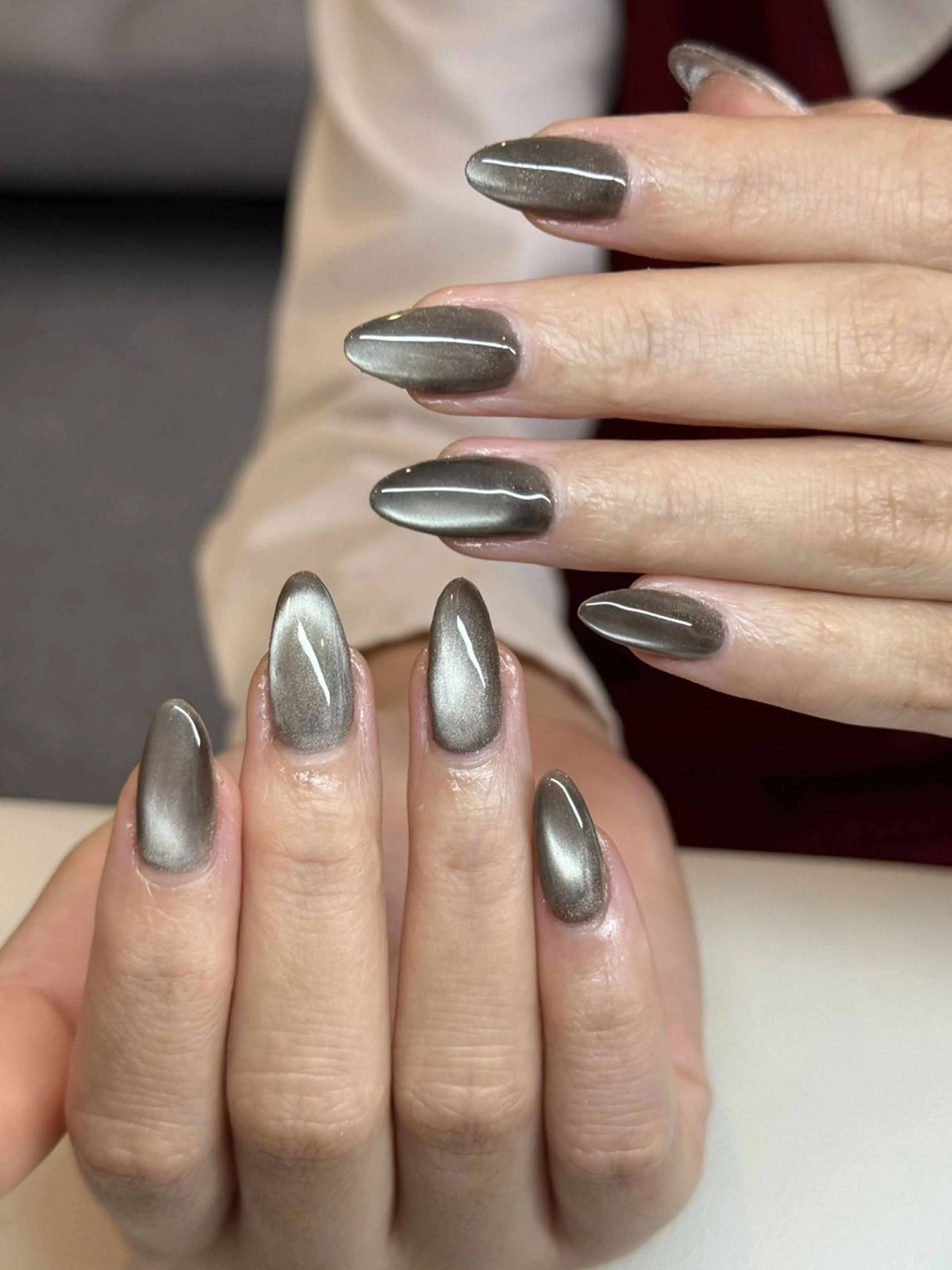 ネイル キラキラネイル 韓国ネイル 水色 マグネットネイル ニュアンスネイル ハンドネイル RUBY Nail 日暮里店のネイルデザイン