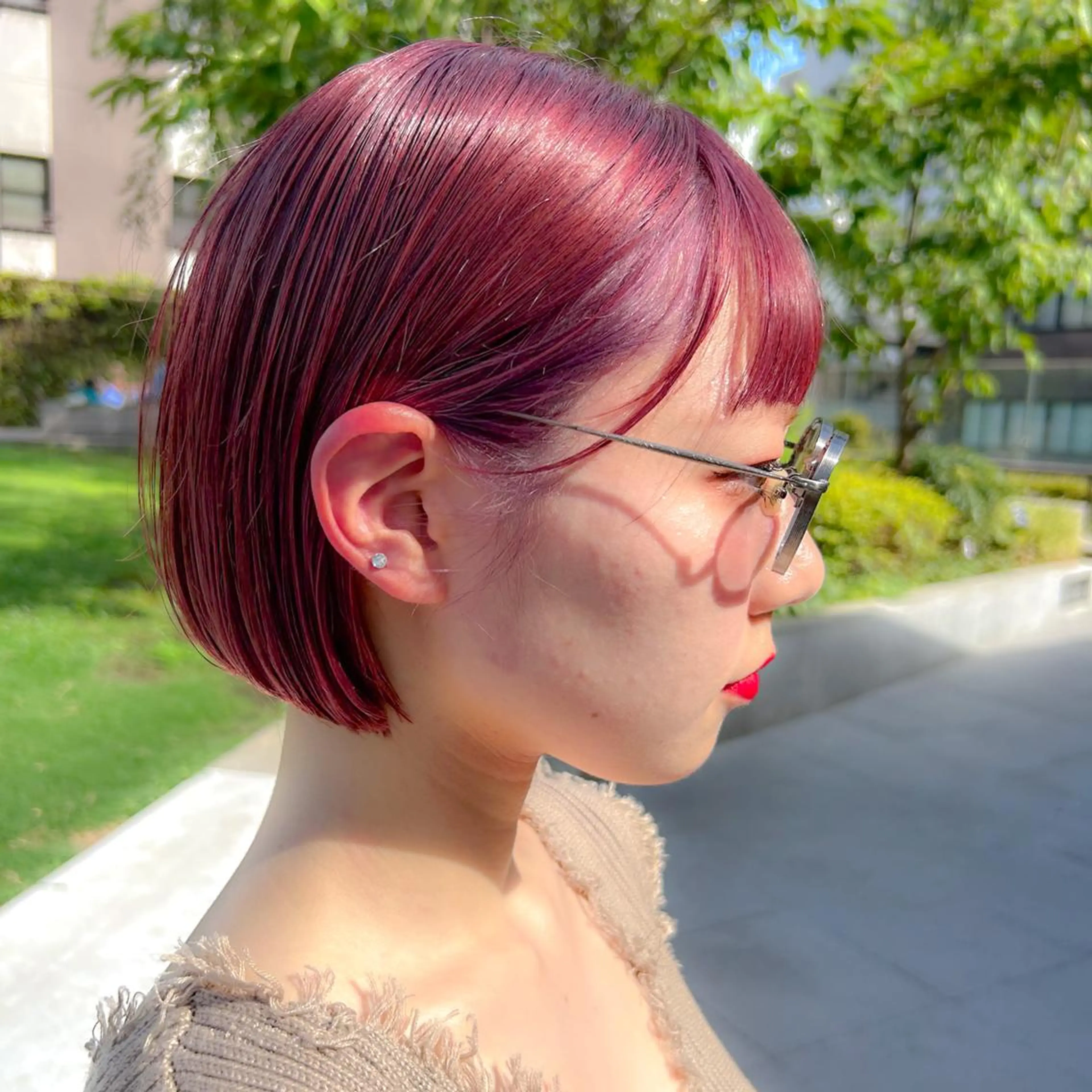 ショート カラー たぴ。ぱつっとボブ/ つや髪🍒髪質改善のヘアスタイル