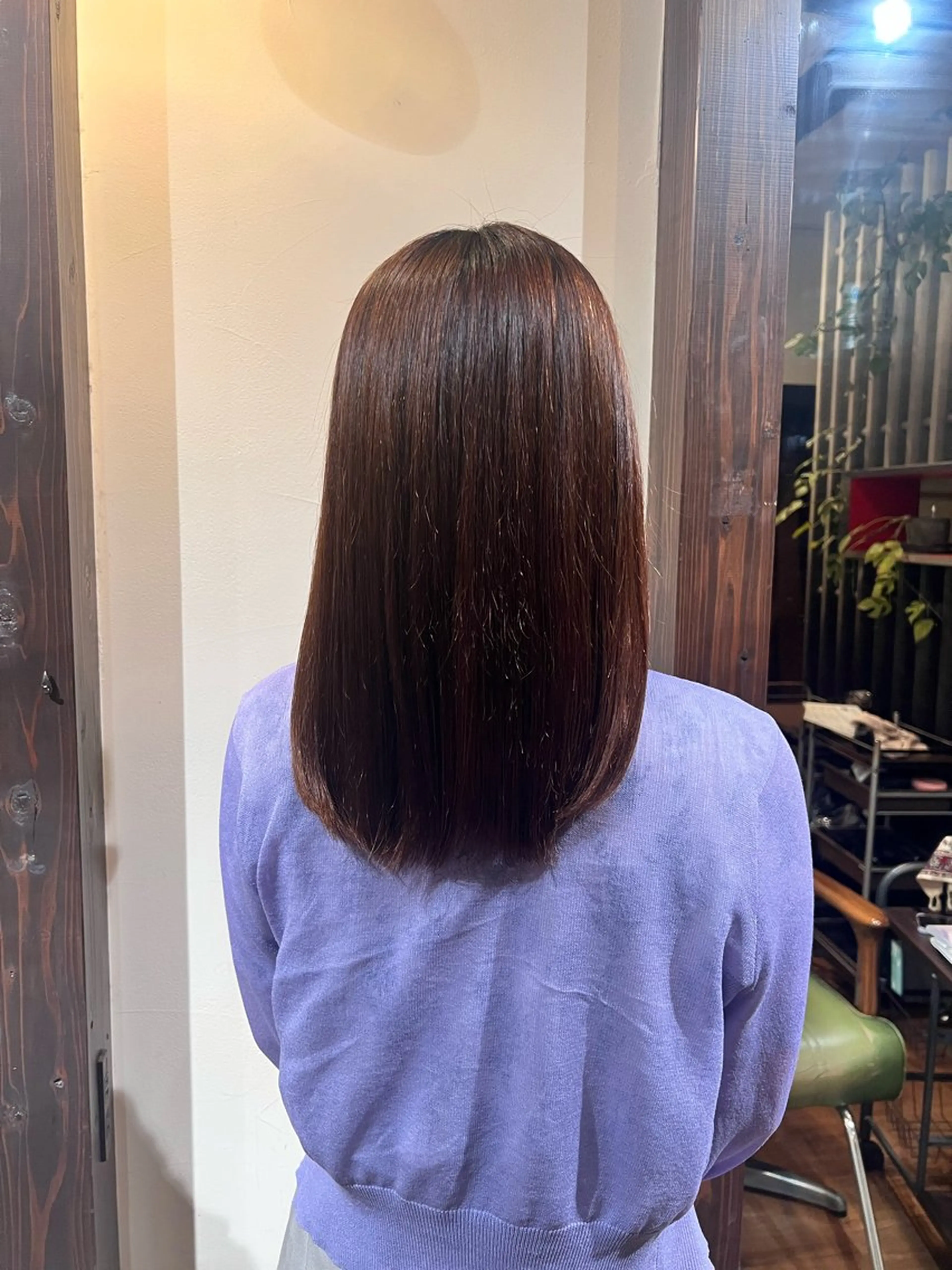 セミロング 酸性ストレート 縮毛矯正 まゆ/髪質改善 ストレート/スパ🫧のヘアスタイル