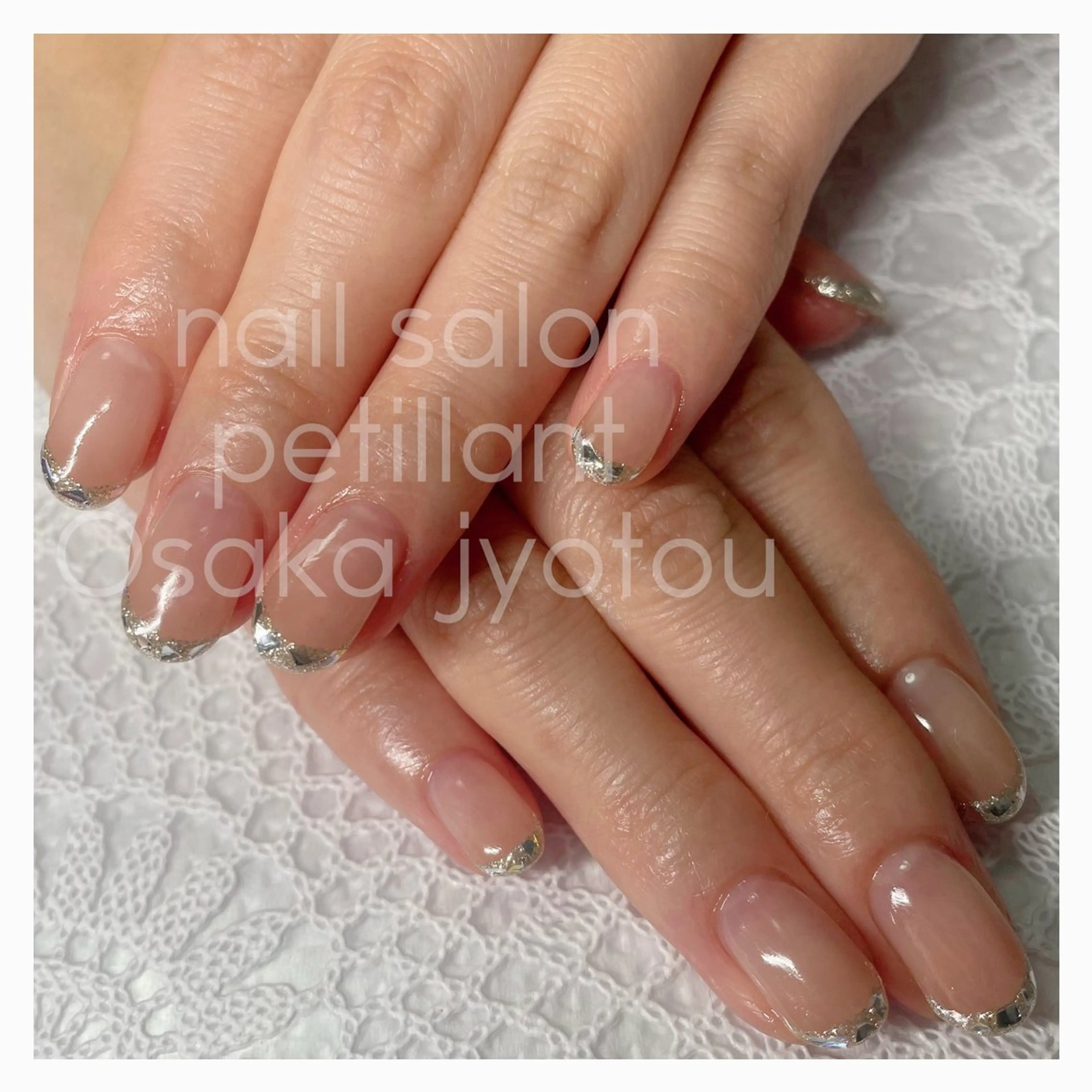 ネイル フレンチネイル ガラスフレンチ nail salon petillantのネイルデザイン