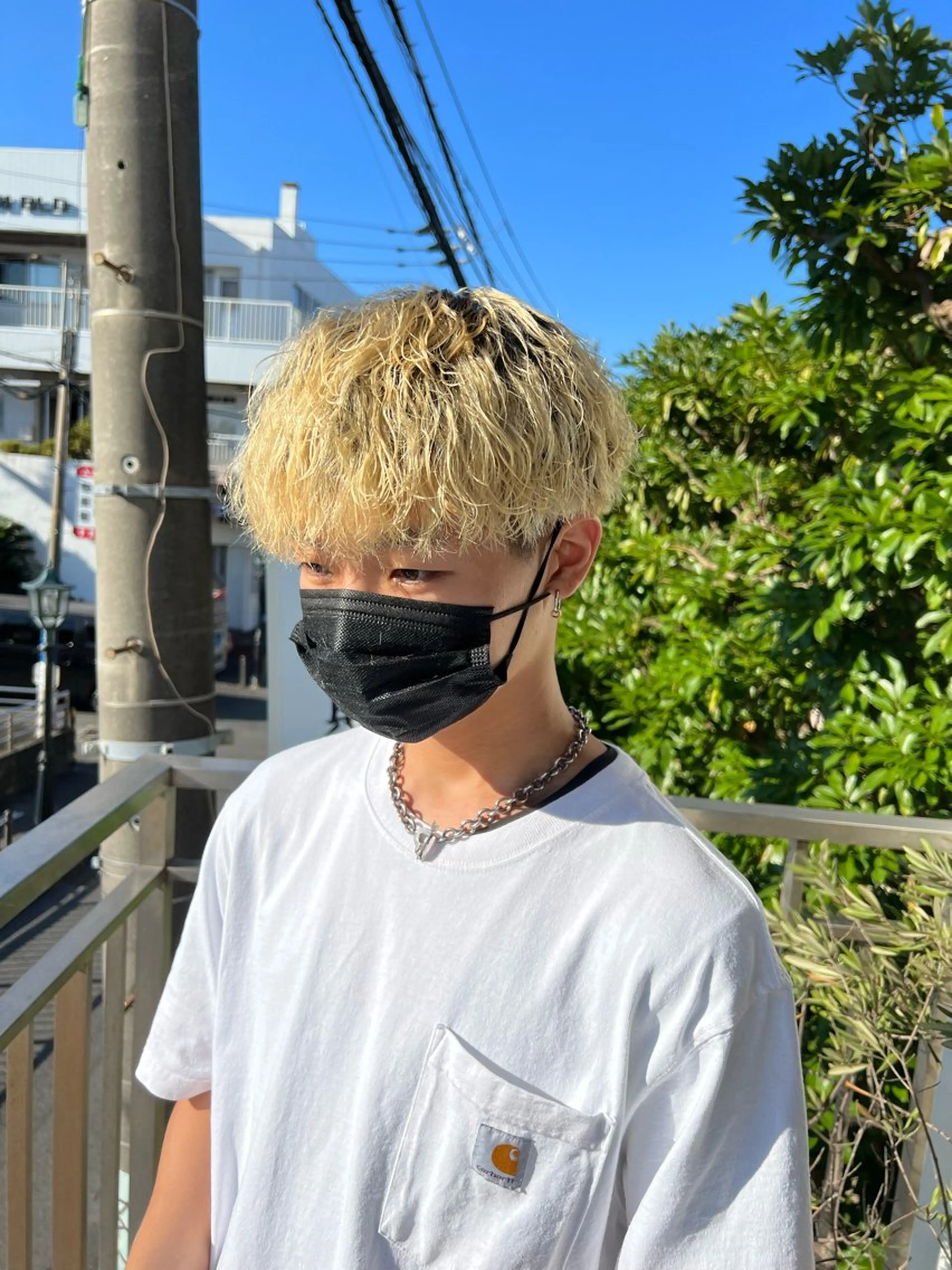 カラー パーマ メンズ メンズパーマ ツイストスパイラルパーマ ダブルカラー スパイラルパーマ カット パーマ メンズカット/メン ズパーマ/鎌倉/ユウのヘアスタイル