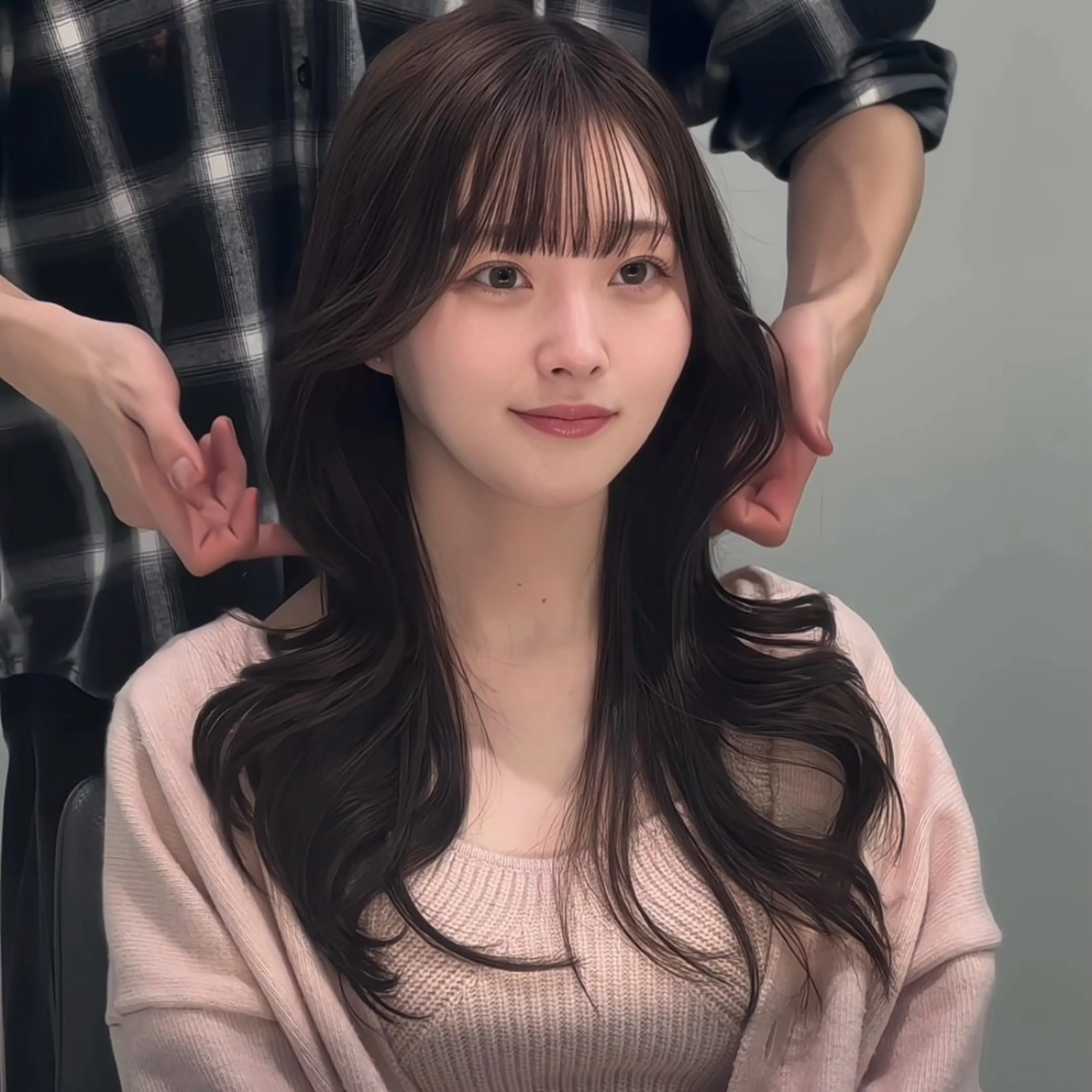 ロング カット ヘアカラー 名古屋/中顔面短縮 ✨/小顔ハイレイヤーのヘアスタイル