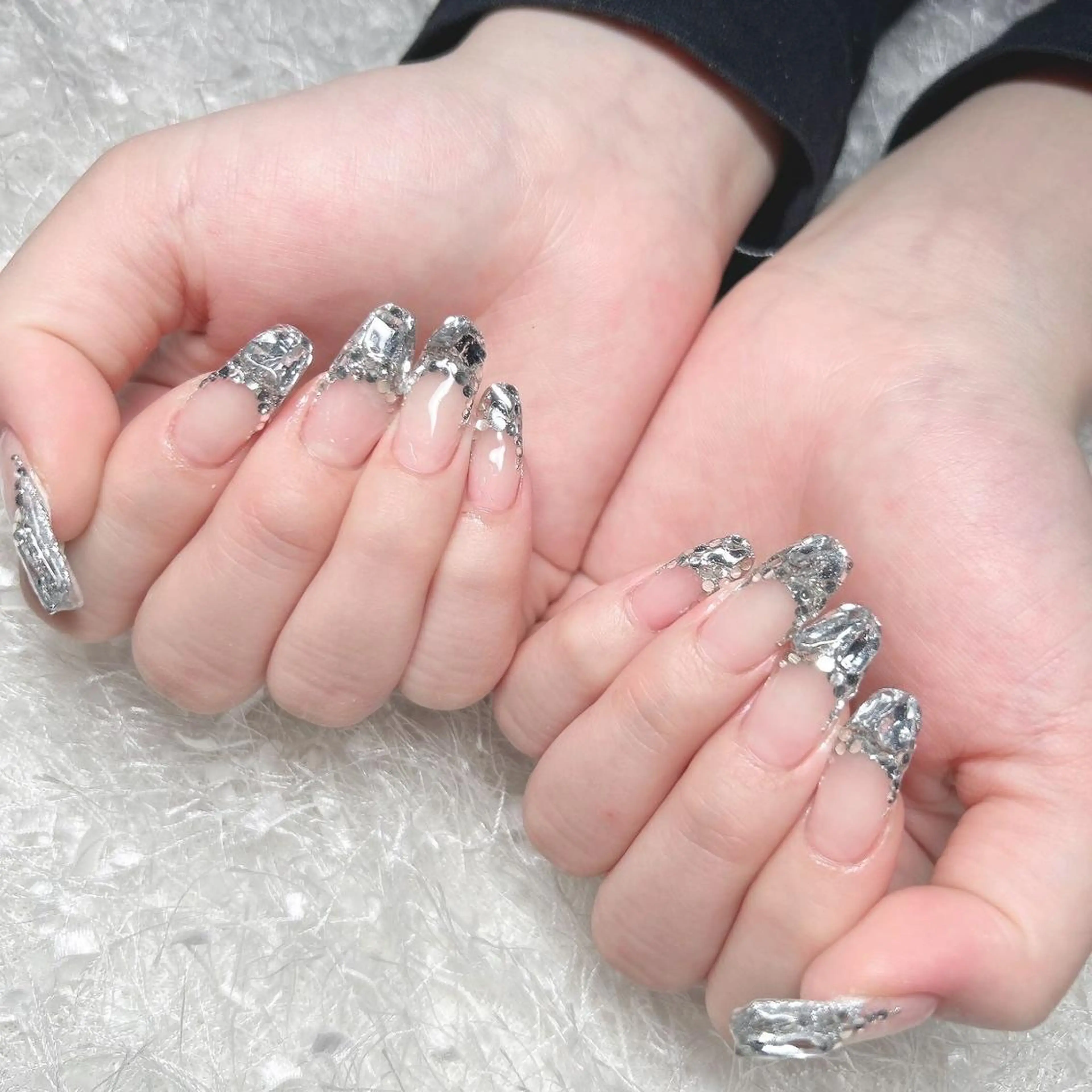 ネイル 長さ出し フレンチネイル ジェルネイル グラデーション 韓国ネイル ハンドネイル Nail&eye Belire 新宿のネイルデザイン